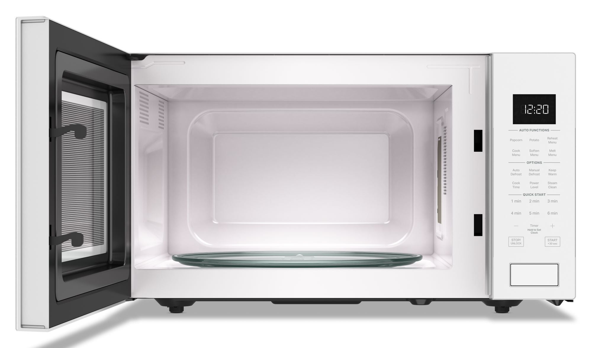 Microondas de mostrador Whirlpool de 1.6 pies cúbicos con controles de cocción por sensor de 1700 watts (blanco)