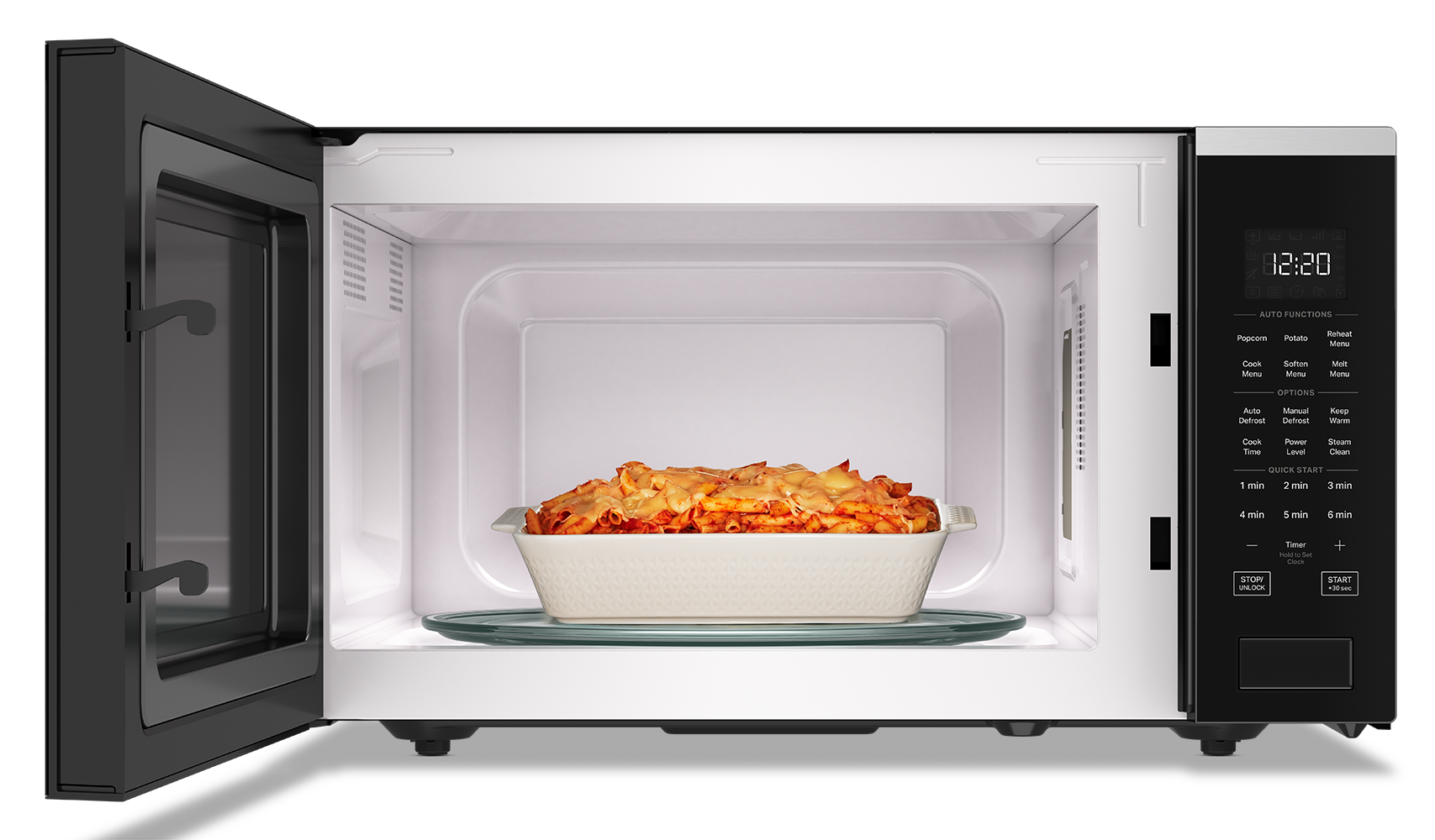 Microondas de mostrador Whirlpool de 1.6 pies cúbicos con controles de cocción por sensor de 1700 watts (blanco)
