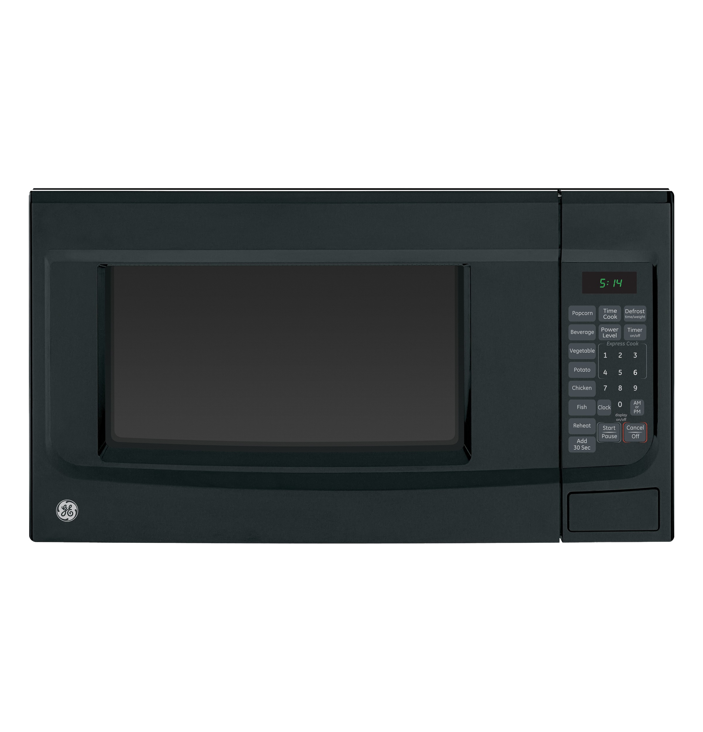 Horno de microondas de encimera de 1.4 pies cúbicos y 1100 vatios con controles de cocción con sensor (Negro)