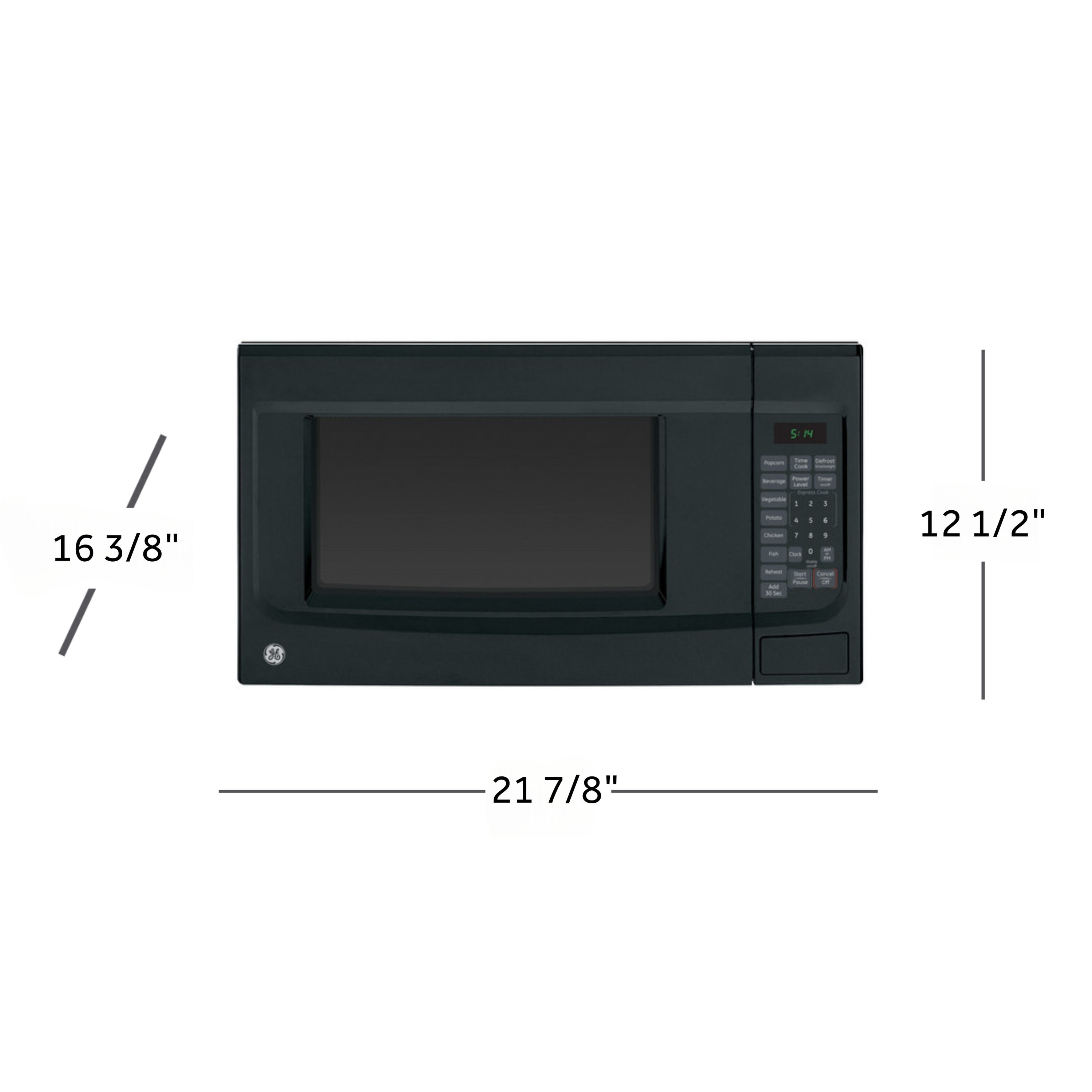Horno de microondas de encimera de 1.4 pies cúbicos y 1100 vatios con controles de cocción con sensor (Negro)