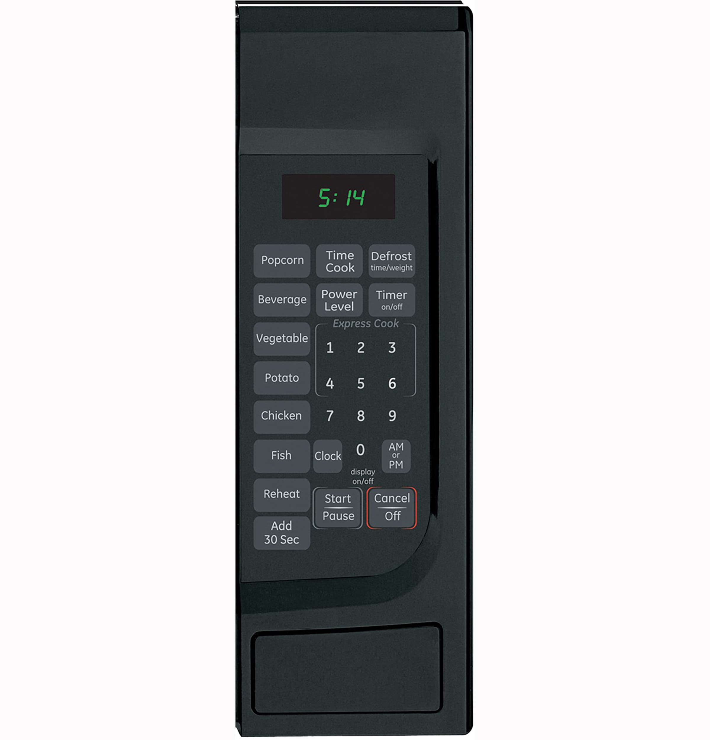 Horno de microondas de encimera de 1.4 pies cúbicos y 1100 vatios con controles de cocción con sensor (Negro)
