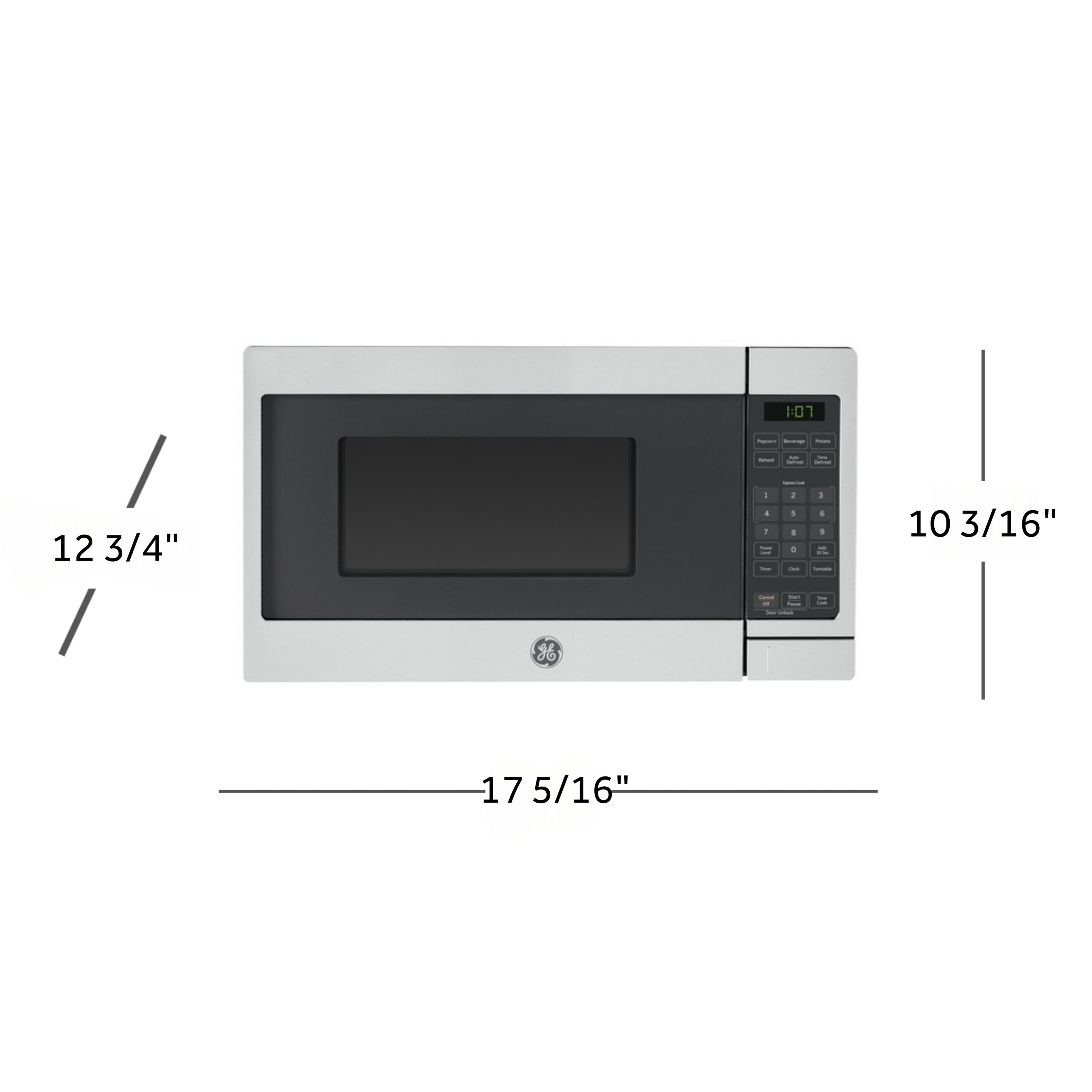 Microondas de encimera de 700 vatios y 0.7 pies cúbicos (menos de 1.5 pies cúbicos) de acero inoxidable
