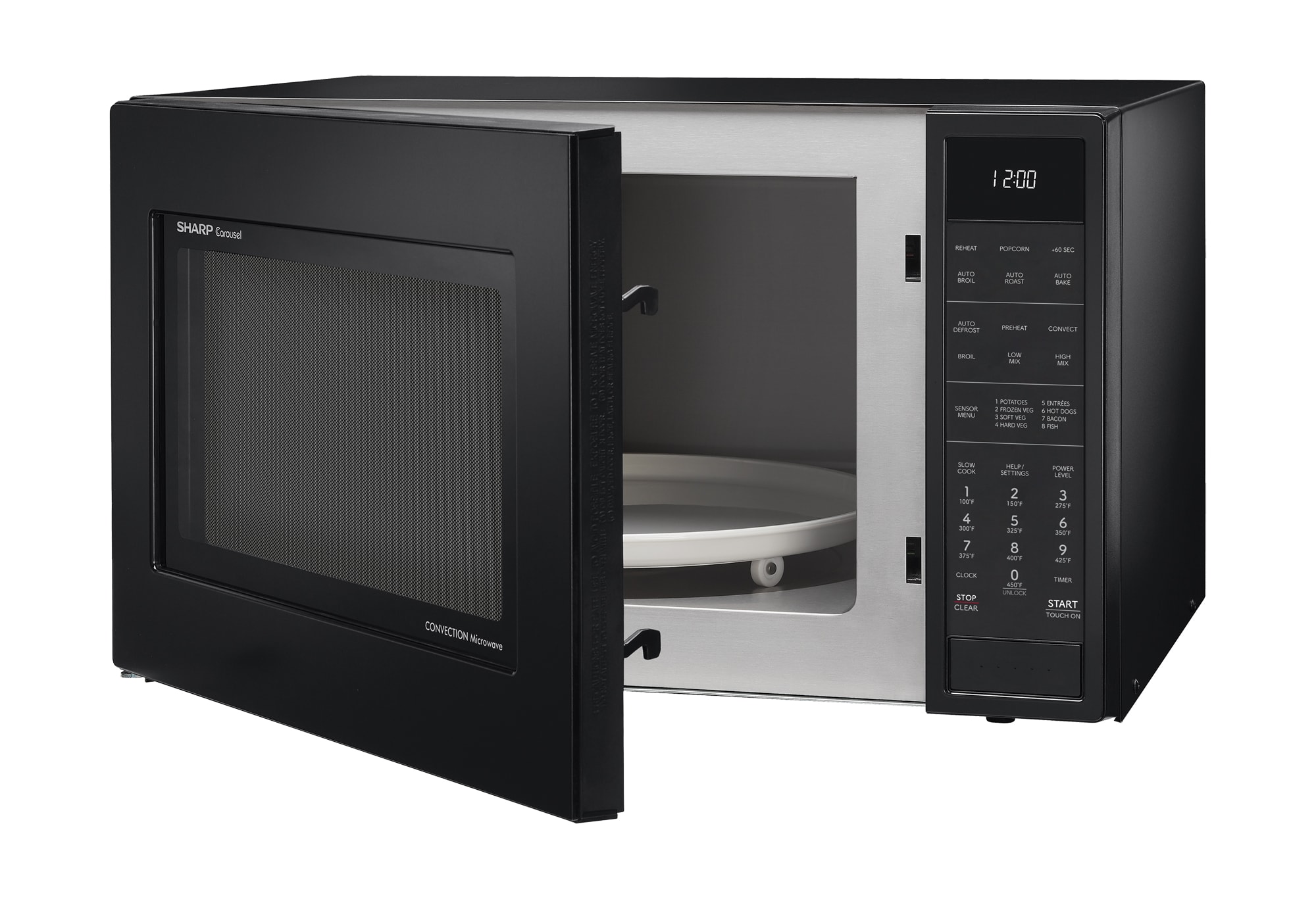 Microondas de Convección de Mostrador con Controles de Cocción con Sensor de 900 Watts y 1.5 pies cúbicos (Negro)