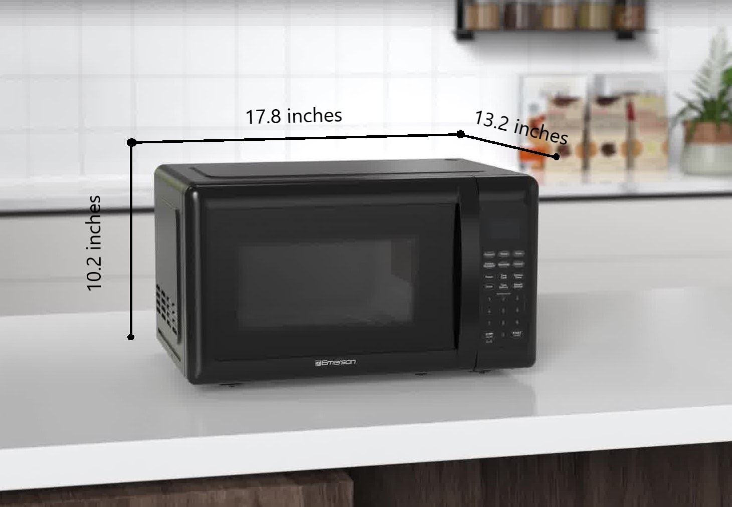 Horno de microondas de mostrador de 700 vatios, negro, de 0.7 pies cúbicos (menos de 1.5 pies cúbicos) de Emerson Radio