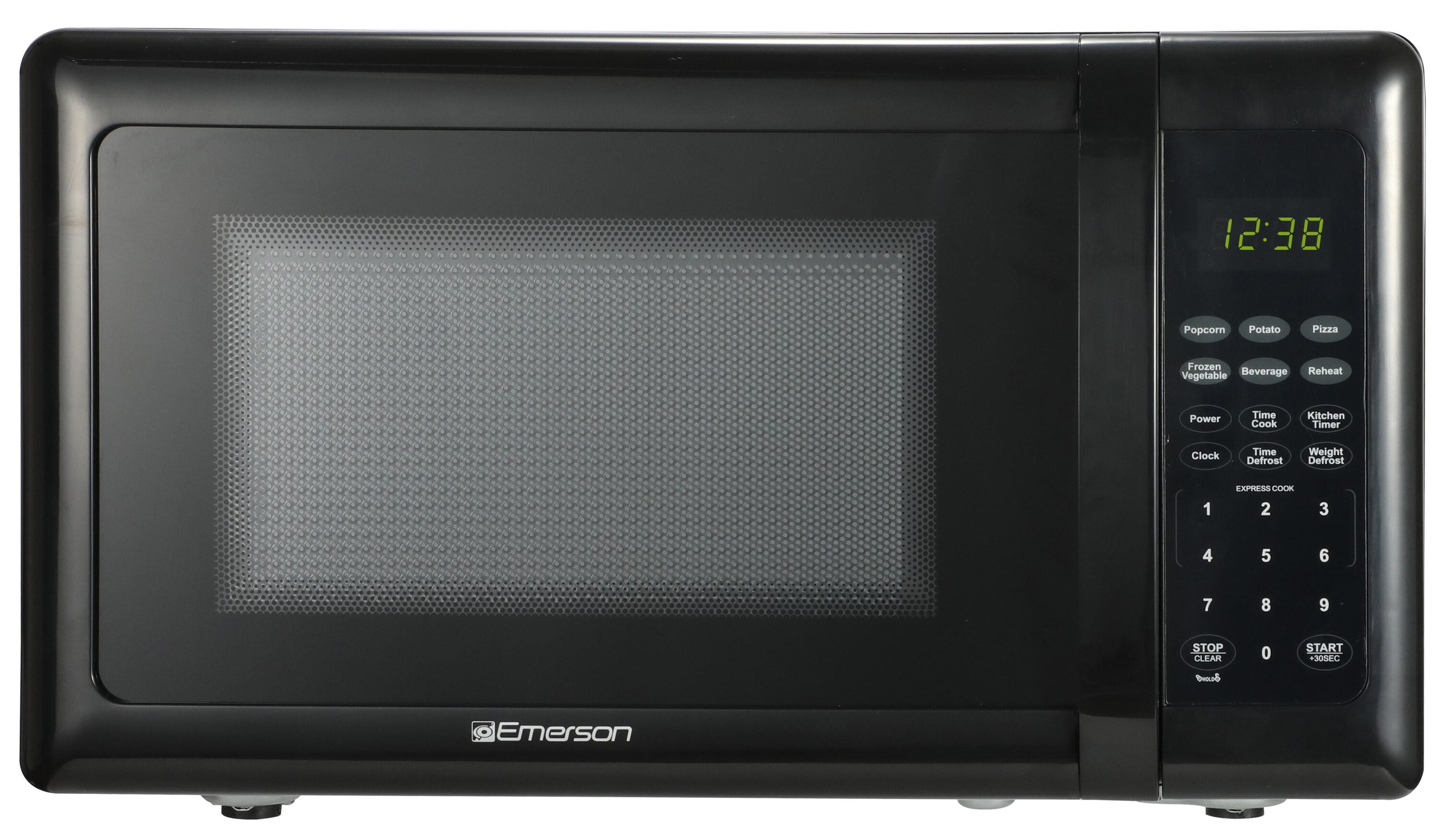 Horno de microondas de mostrador de 700 vatios, negro, de 0.7 pies cúbicos (menos de 1.5 pies cúbicos) de Emerson Radio