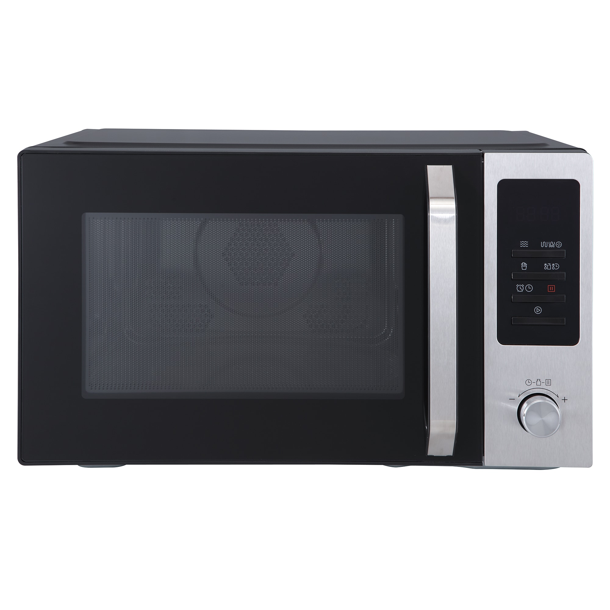 Horno de Microondas Convencional de Sobremesa con Freidora de Aire de 1000 Watts y Capacidad de 1 pies cúbicos (Menos de 1.5 pies cúbicos) de Magic Chef (Acero Inoxidable) MC110AMST