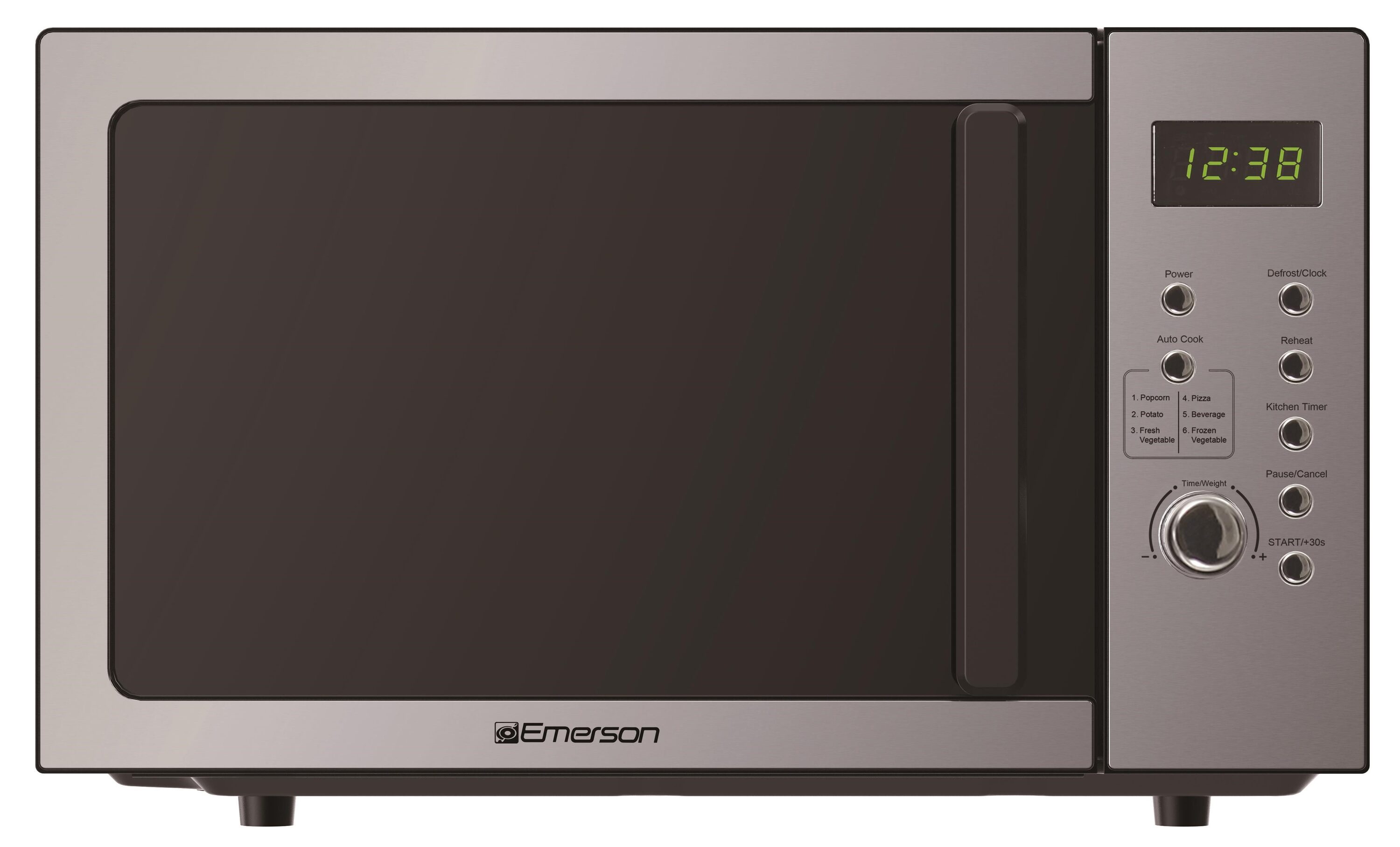 Microondas de encimera Emerson de 0.9 pies cúbicos (menos de 1.5 pies cúbicos) y 900 vatios (plata) MW9005SS