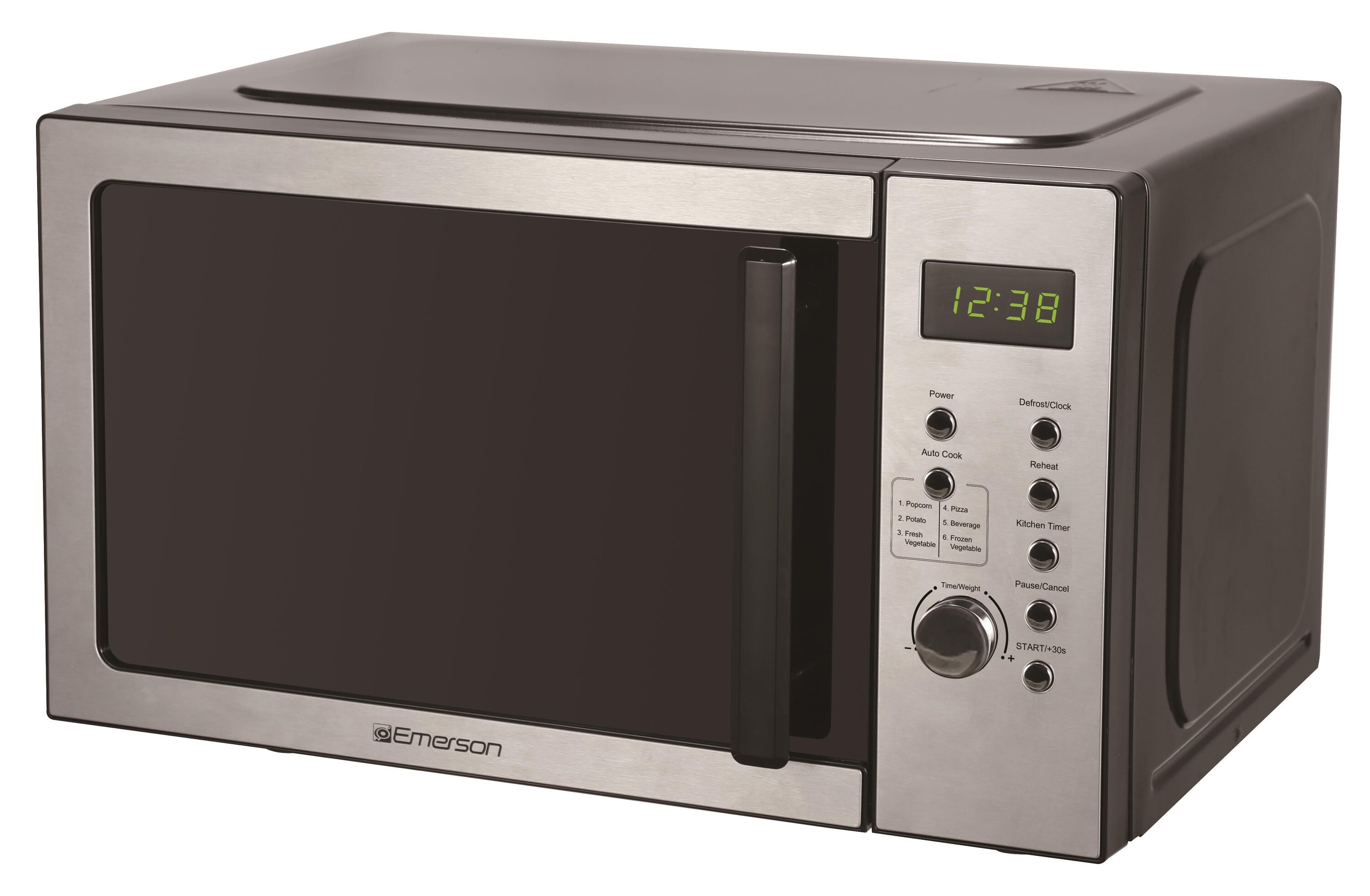 Microondas de encimera Emerson de 0.9 pies cúbicos (menos de 1.5 pies cúbicos) y 900 vatios (plata) MW9005SS