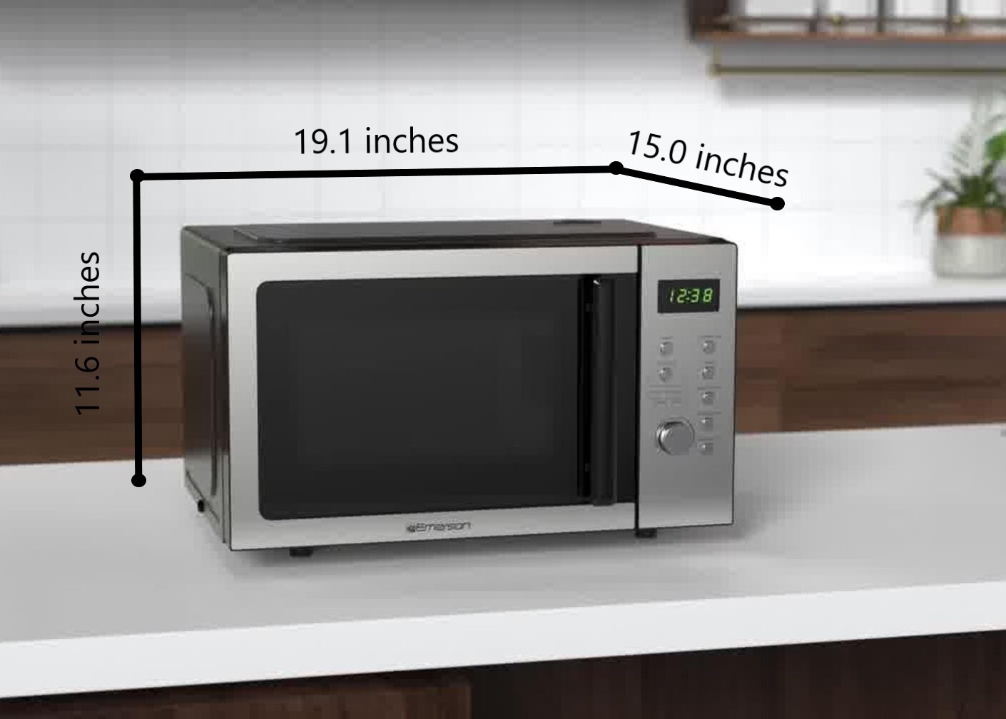Microondas de encimera Emerson de 0.9 pies cúbicos (menos de 1.5 pies cúbicos) y 900 vatios (plata) MW9005SS