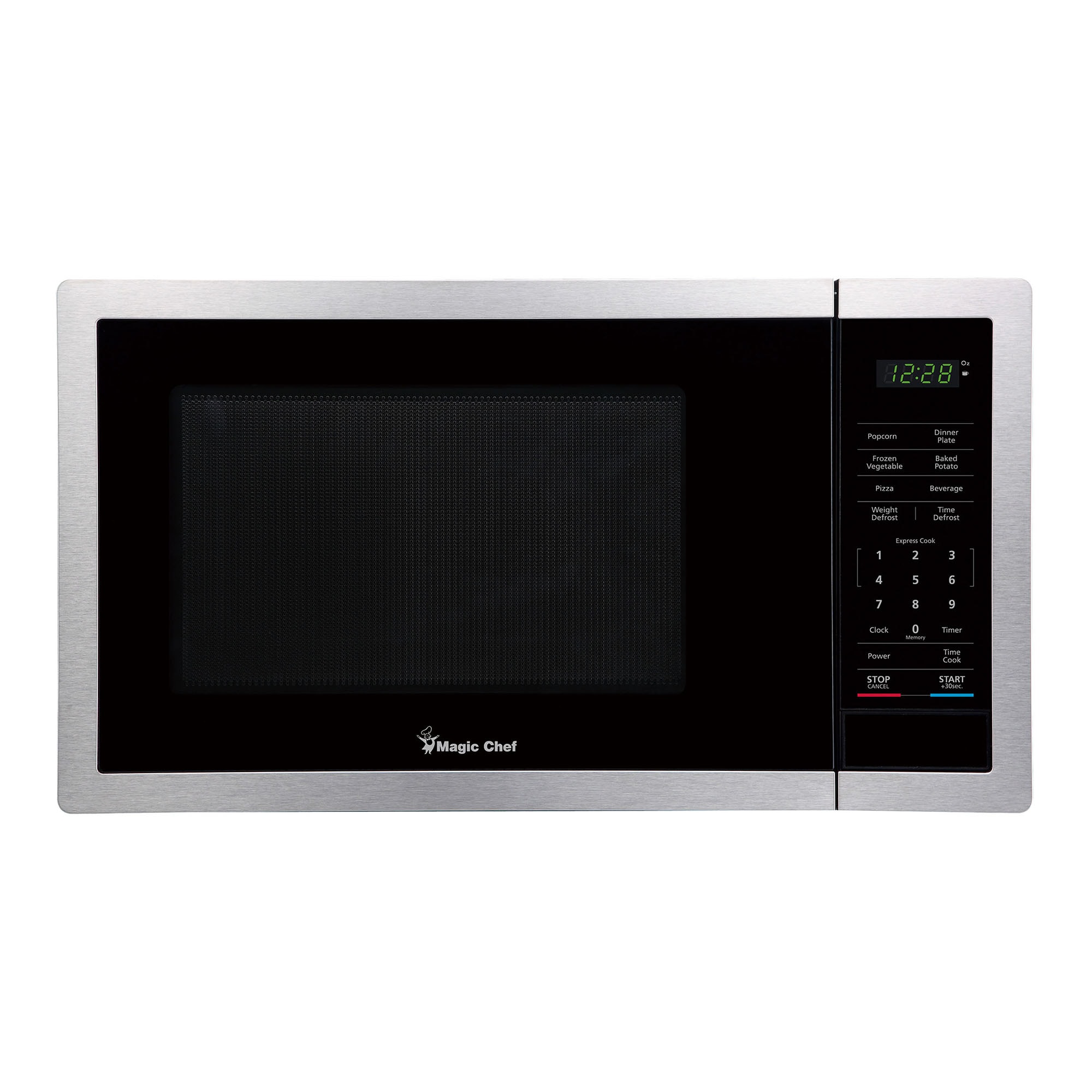 Microondas de encimera de acero inoxidable Magic Chef de 0.9 pies cúbicos y 900 vatios