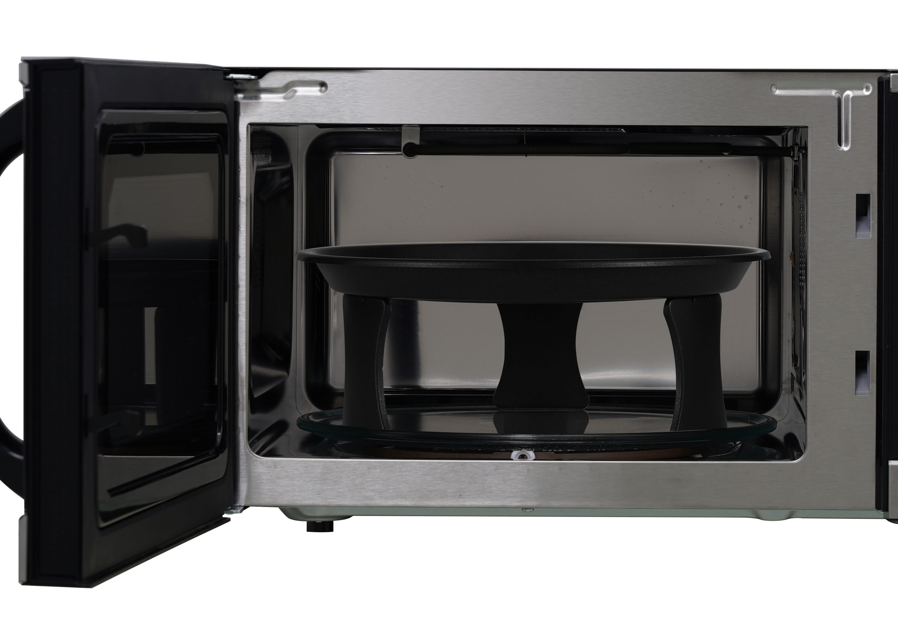 Horno de convección de mostrador con microondas y freidora de aire de 1.2 pies cúbicos y 1000 watts de potencia (acero inoxidable)