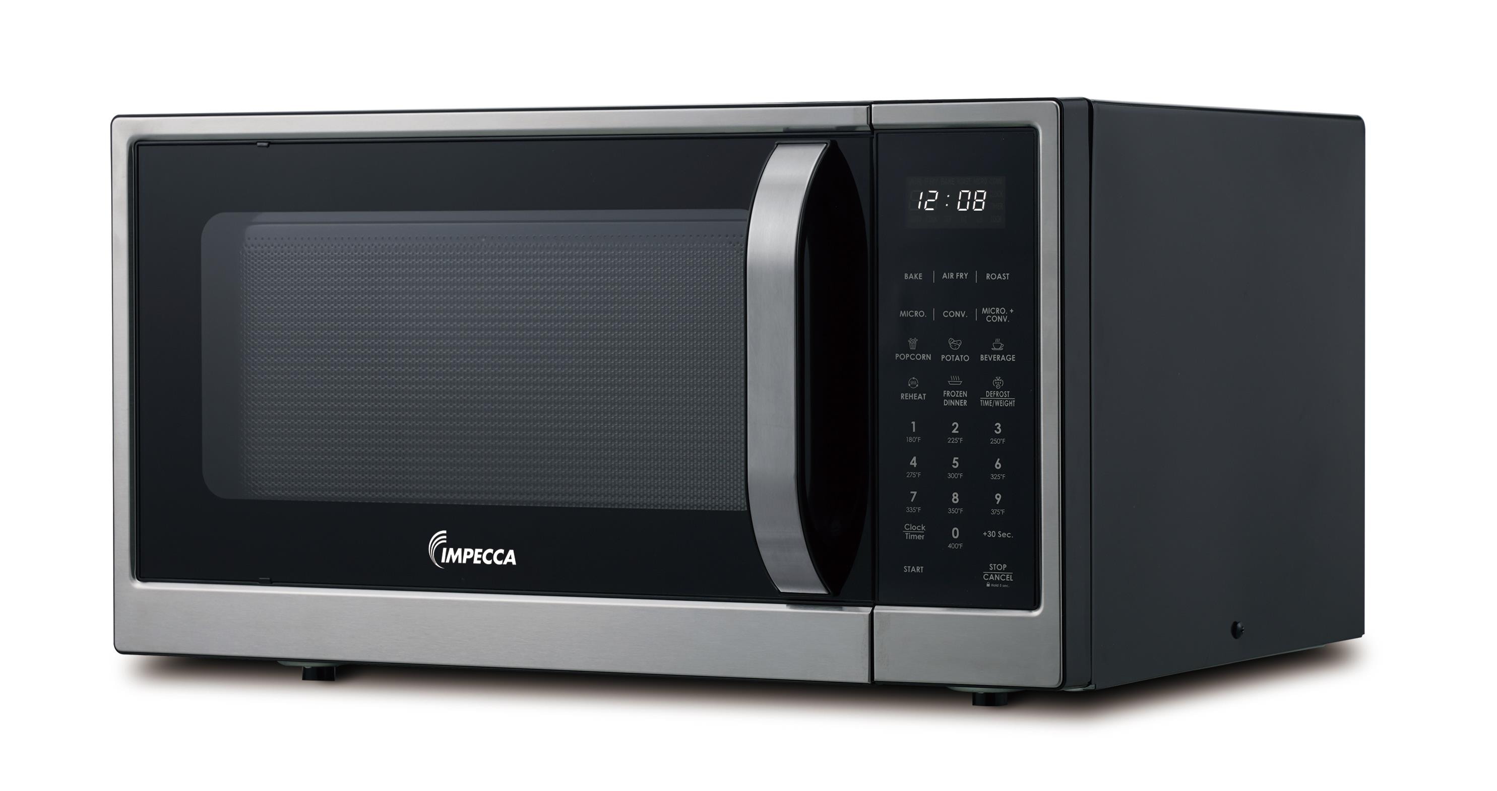 Horno de convección de mostrador con microondas y freidora de aire de 1.2 pies cúbicos y 1000 watts de potencia (acero inoxidable)