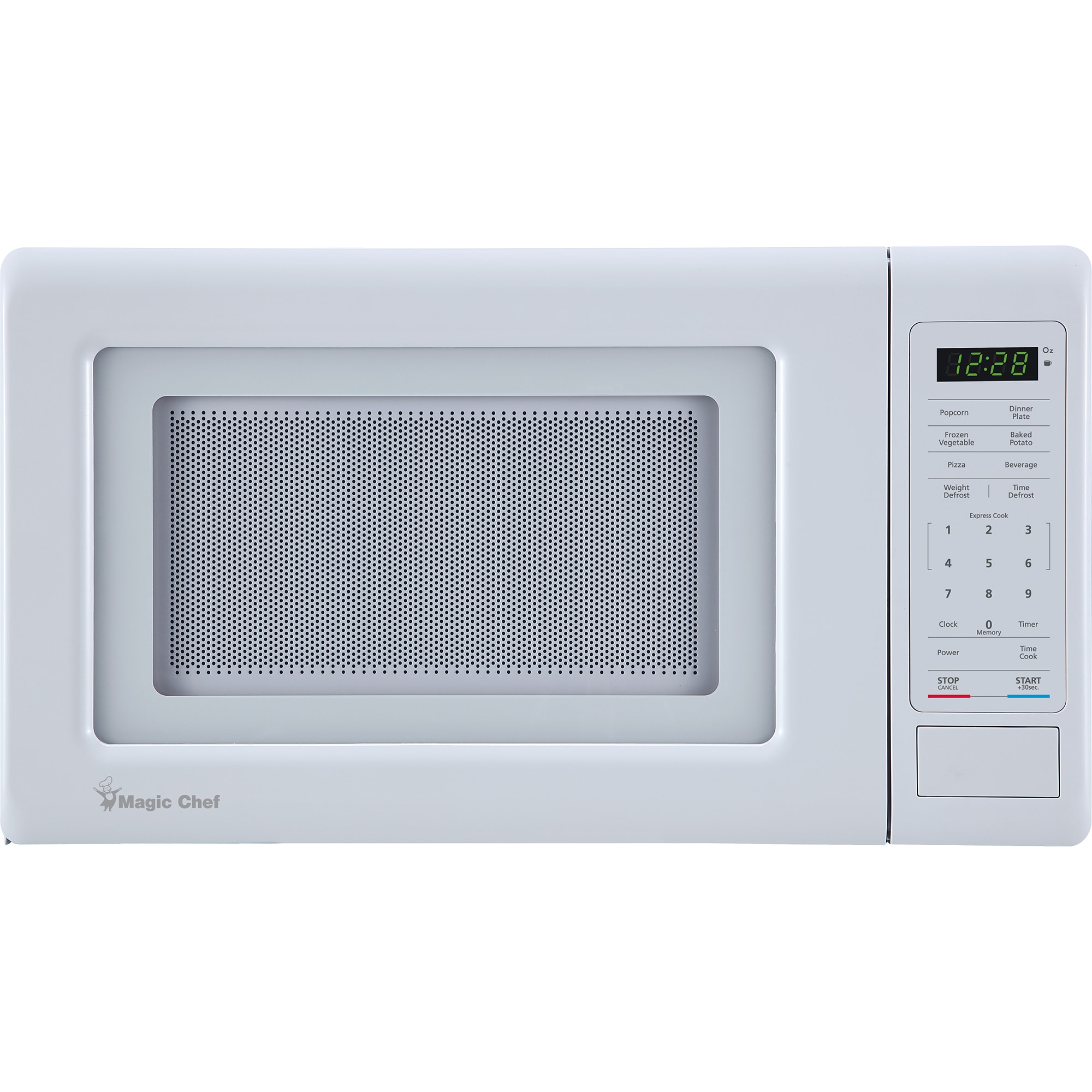 Microondas de mostrador Magic Chef de 0.7 pies cúbicos (menos de 1.5 pies cúbicos) y 700 watts (blanco) MC77MW
