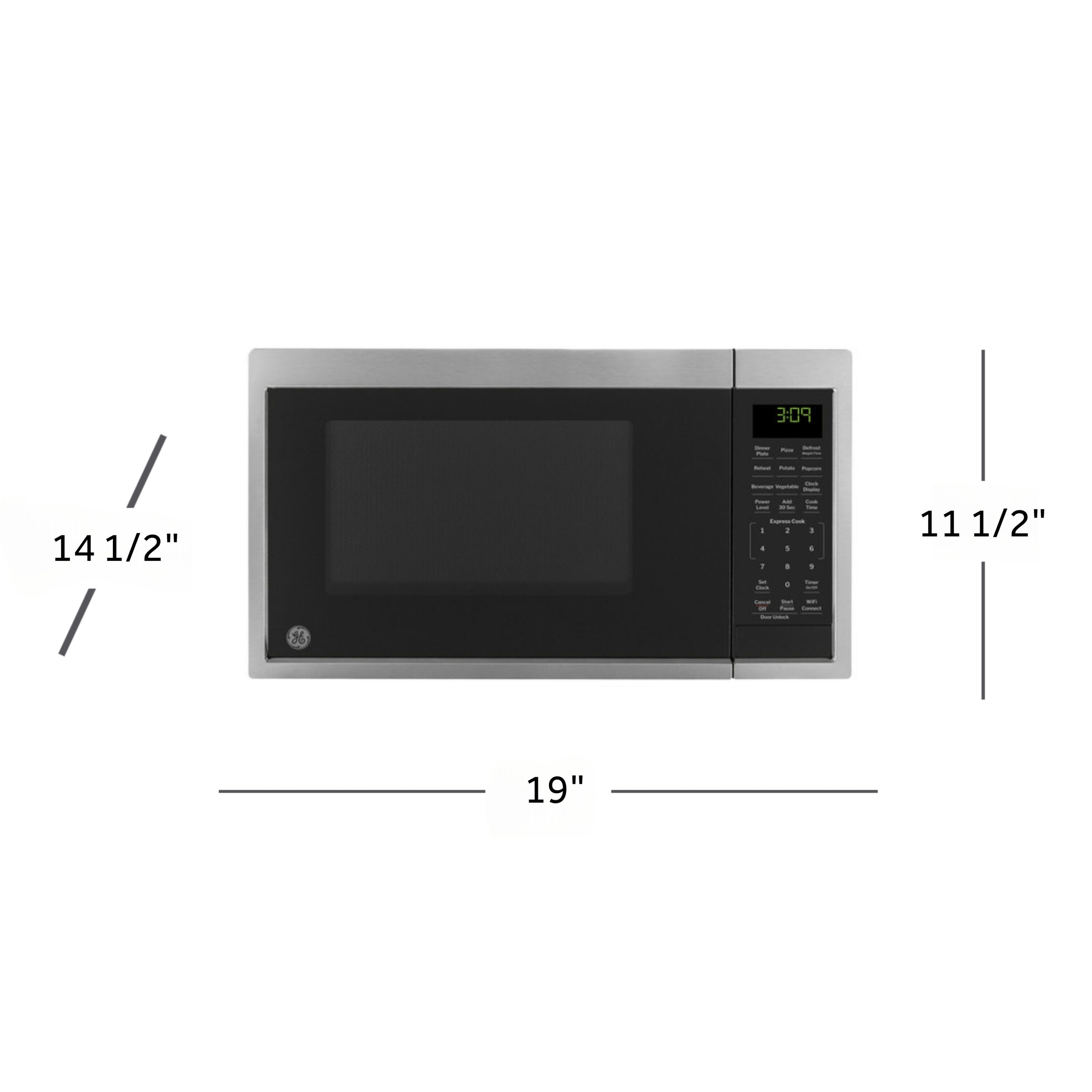 Horno de Microondas de Encimera de 0.9 pies cúbicos (Menos de 1.5 pies cúbicos) de Acero Inoxidable de 900 watts de potencia.