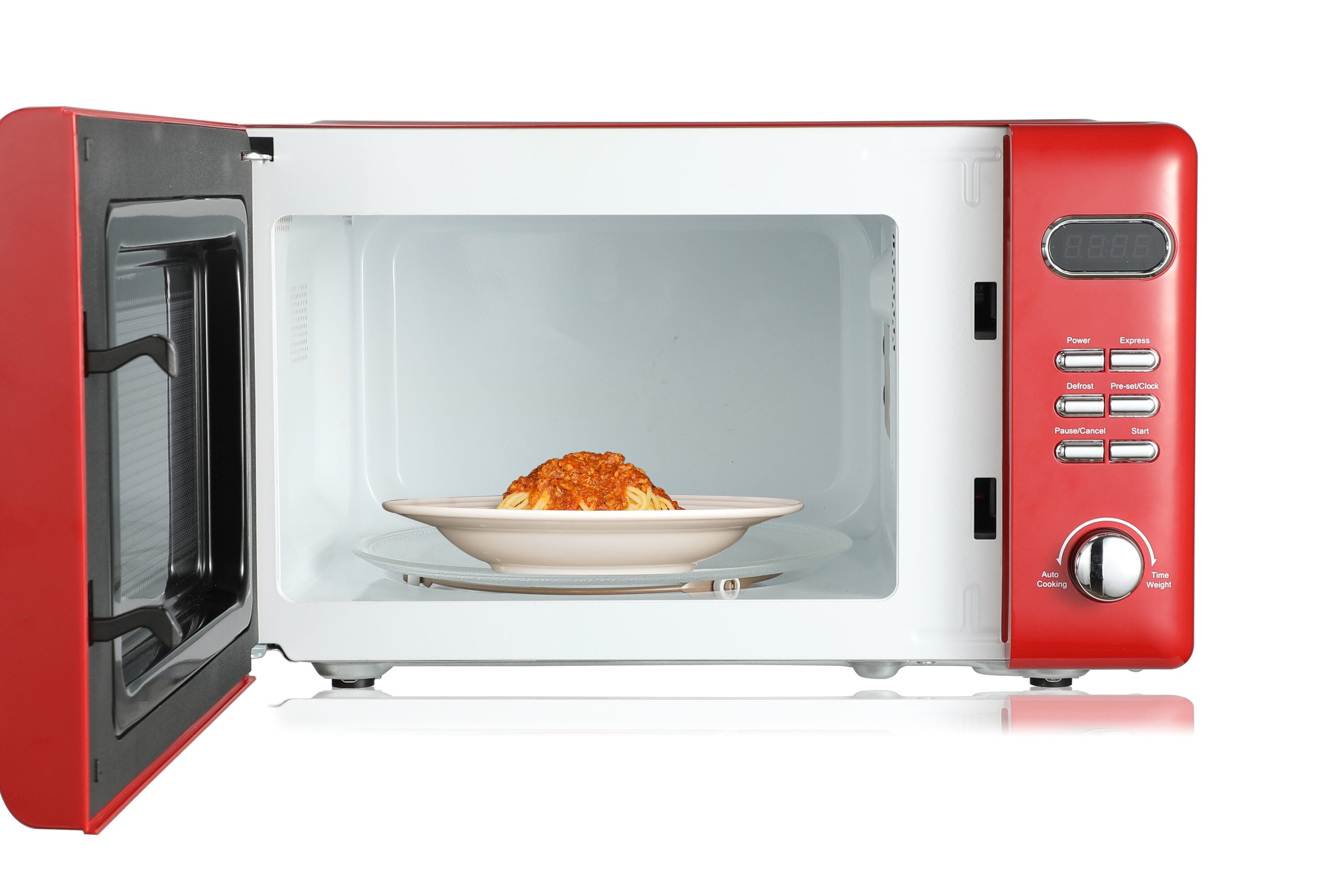 Horno de microondas de encimera Emerson 0.7 pies cúbicos (menos de 1.5 pies cúbicos) 700 watts (Rojo) MWR7020RD