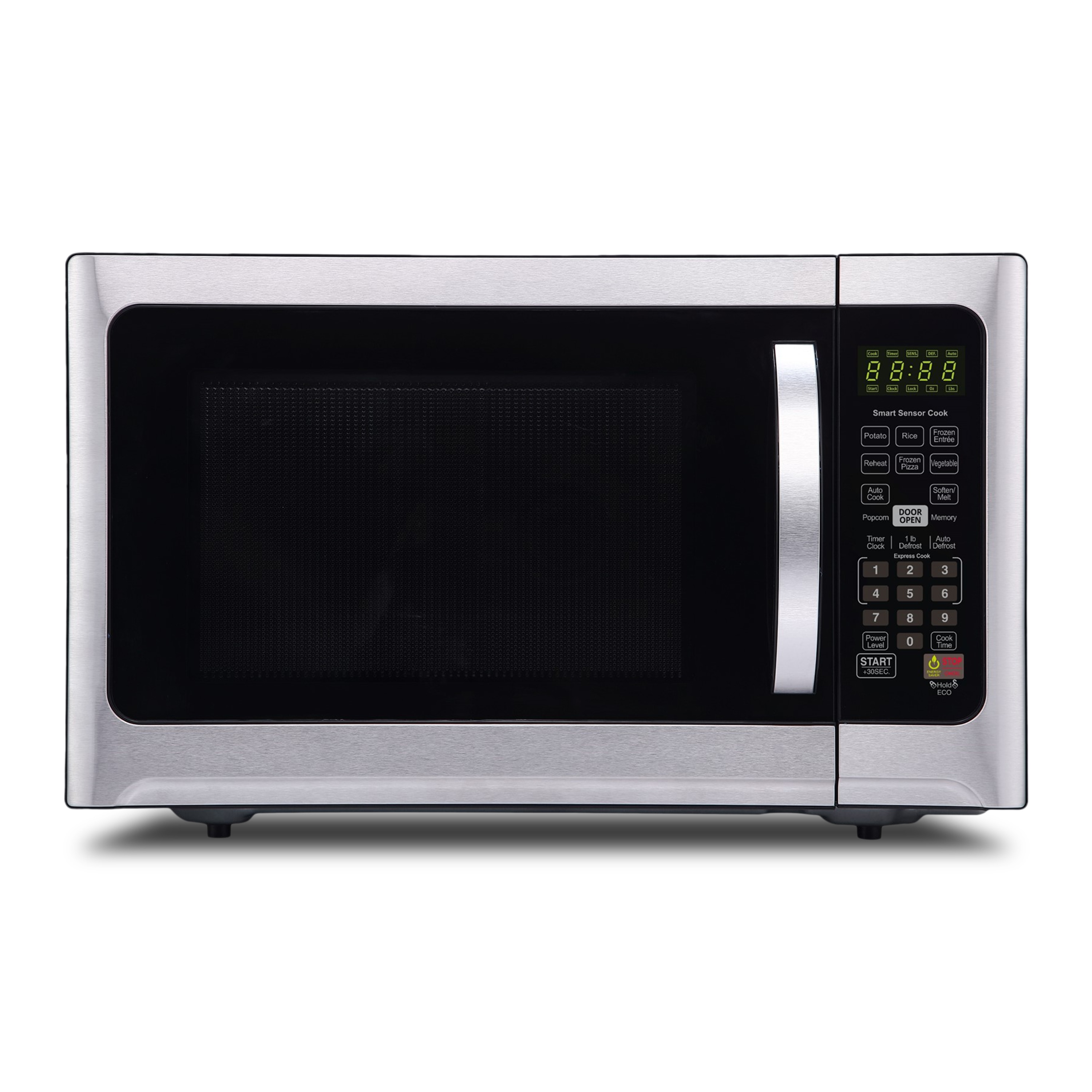 Horno de microondas de encimera profesional de 1.2 pies cúbicos con controles de cocción por sensor de 1000 watts (acero inoxidable/negro)