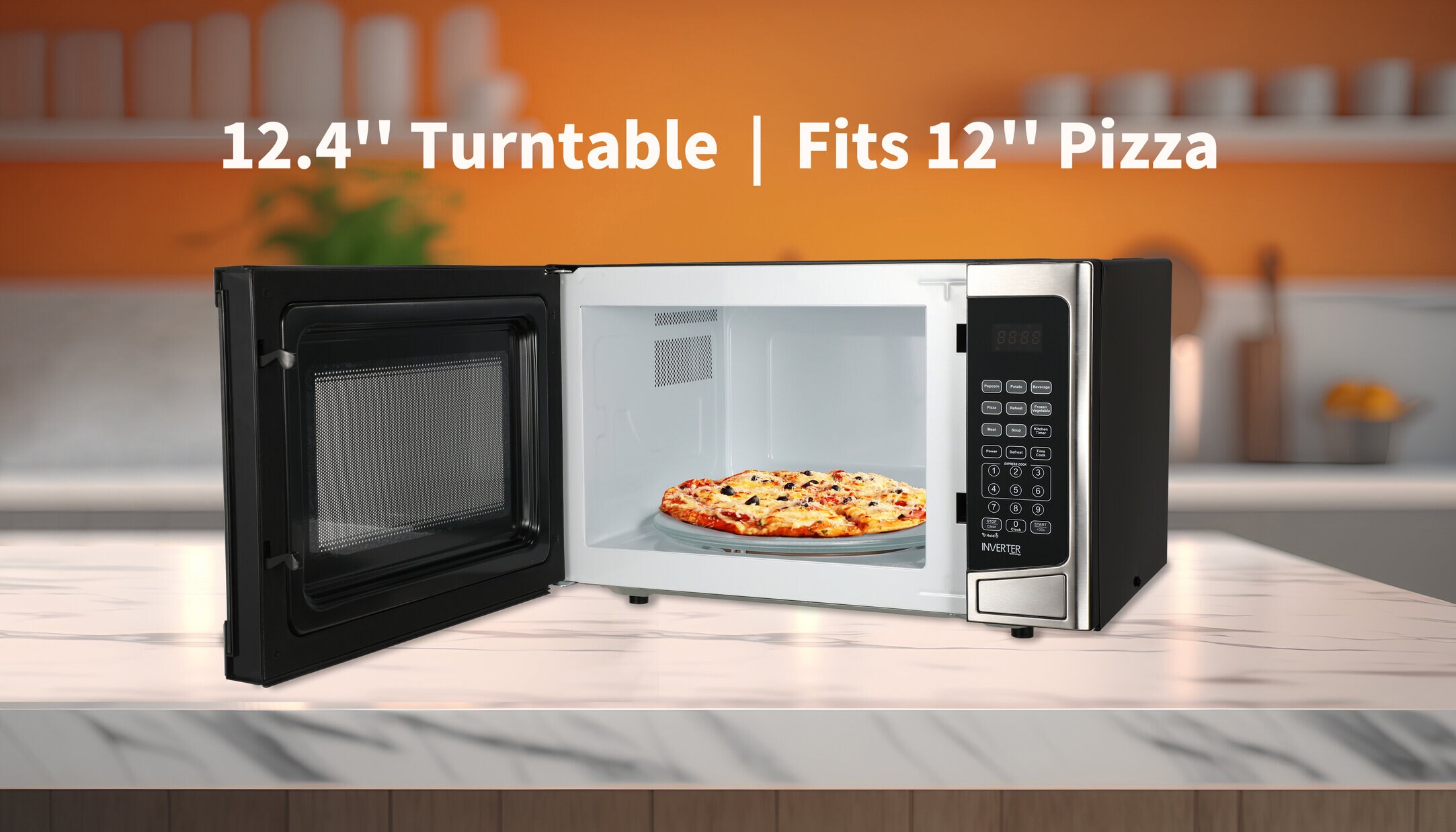 Horno de Microondas de 1.2 pies cúbicos de Emerson 1000 vatios de Potencia (Acero Inoxidable) MWI1212SS