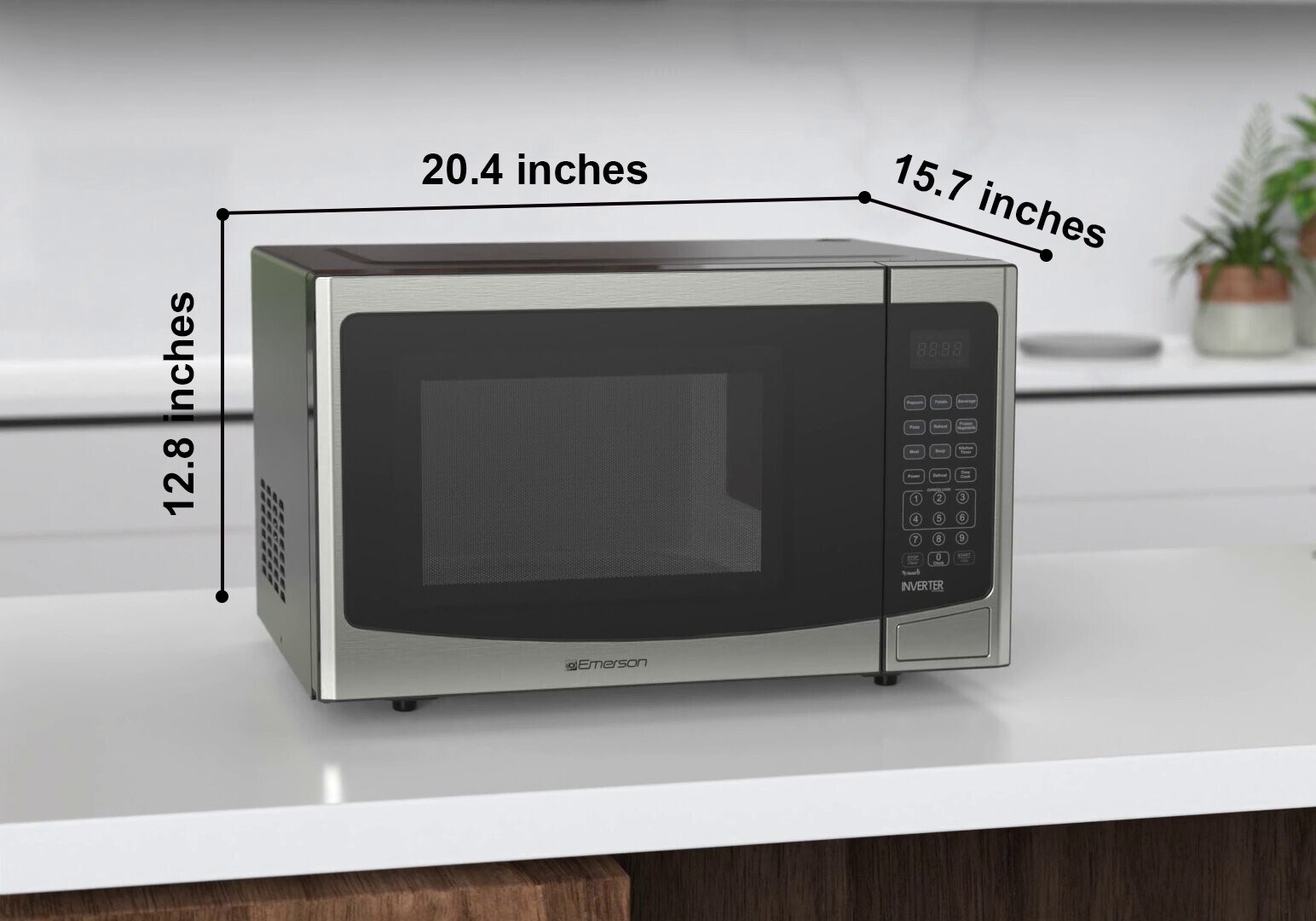 Horno de Microondas de 1.2 pies cúbicos de Emerson 1000 vatios de Potencia (Acero Inoxidable) MWI1212SS
