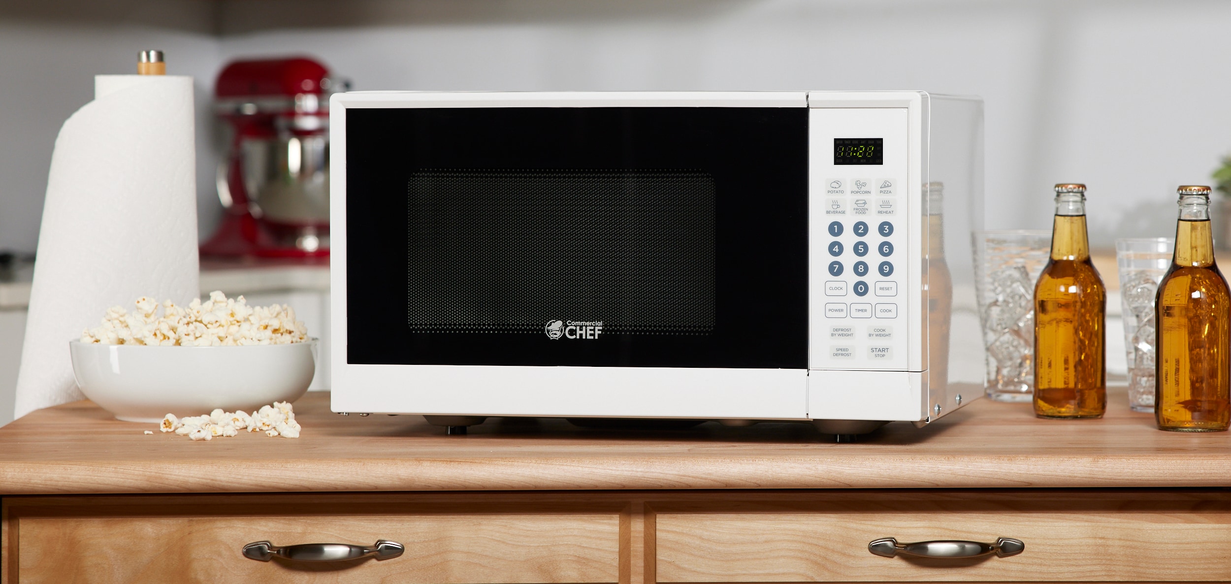 Horno de Microondas de Encimera de 0.9 pies cúbicos (Menos de 1.5 pies cúbicos) y 900 Watts (Blanco) CHM990W