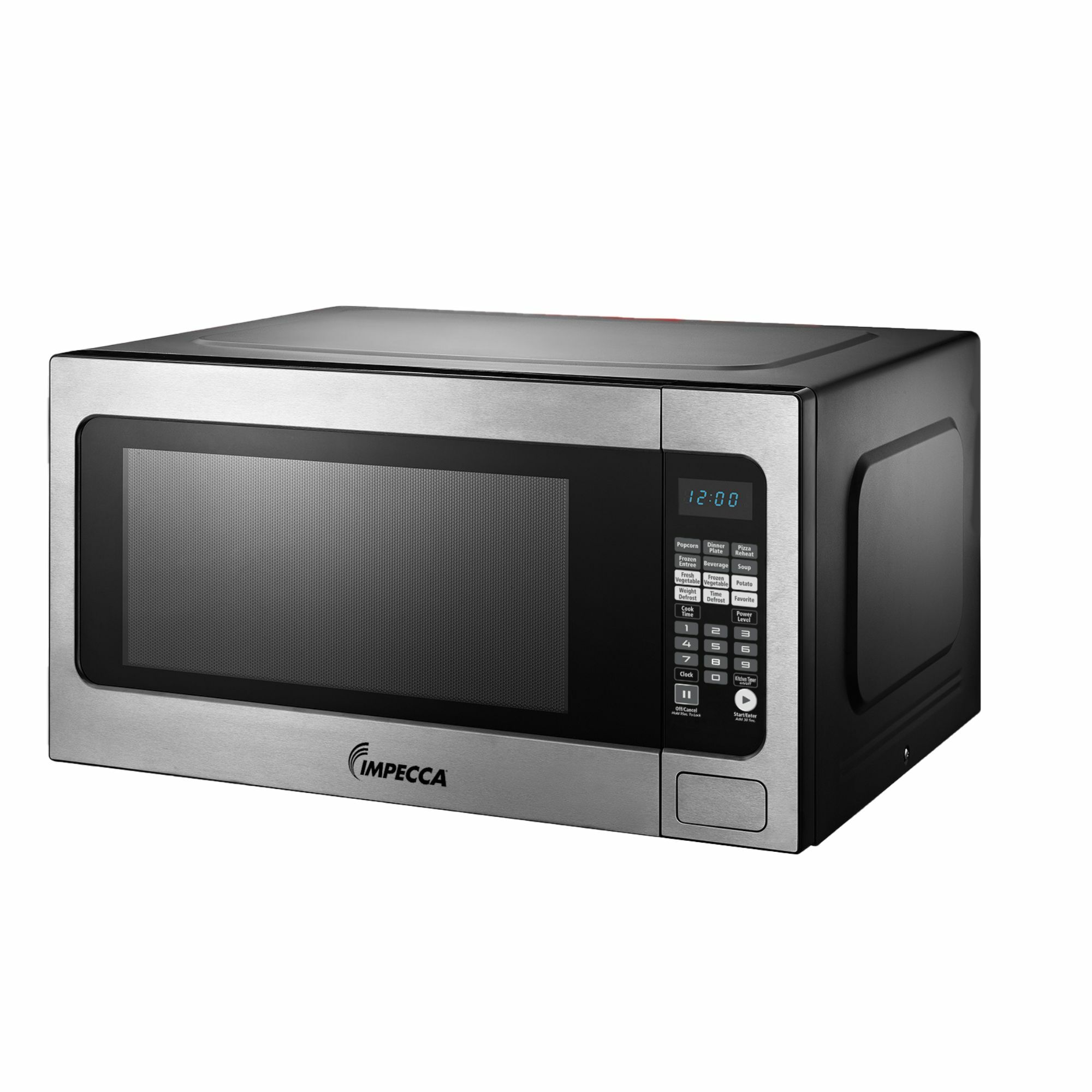 Microondas de mostrador de acero inoxidable de 2.2 pies cúbicos (más grande que 1.5 pies cúbicos) con controles de cocción por sensor de 1200 vatios Impecca WCM2200ST697