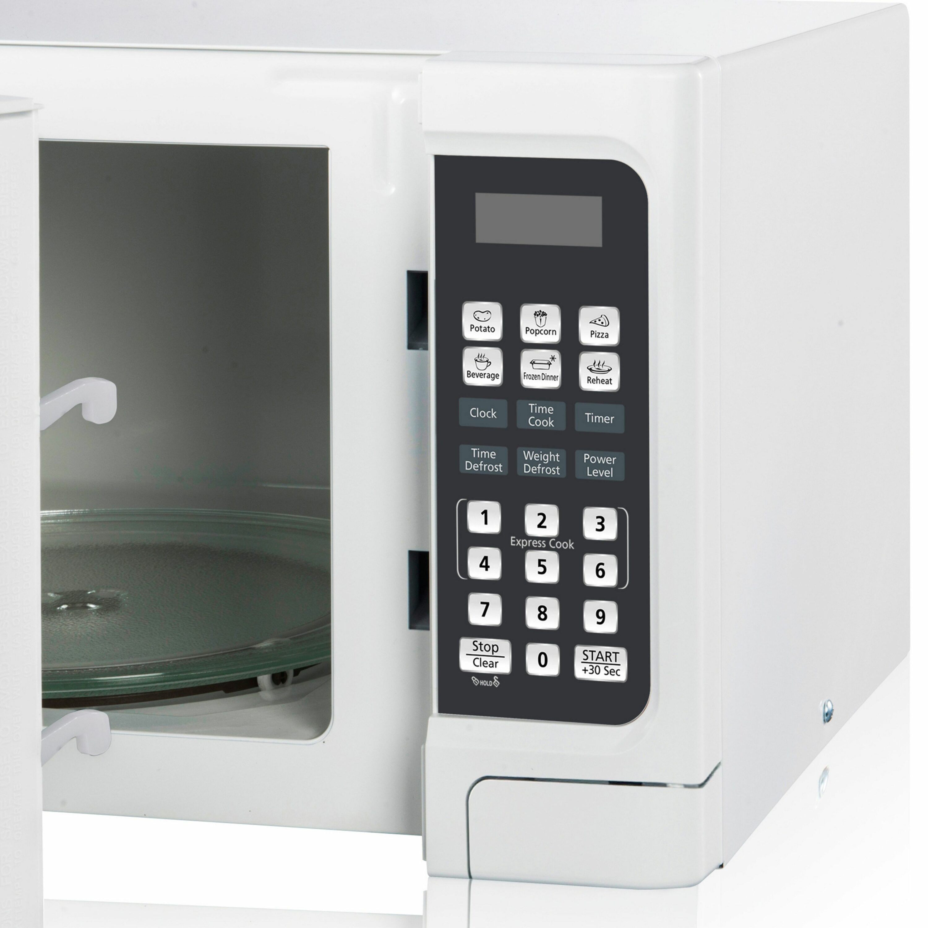 Horno de microondas de 1.1 pies cúbicos y 1000 vatios de potencia media para encimera (blanco)