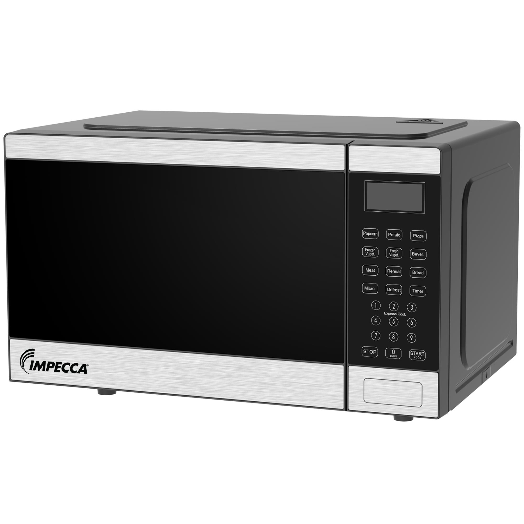 Horno de mesa de acero inoxidable Impecca de 0.9 pies cúbicos (menos de 1.5 pies cúbicos) de 900 vatios