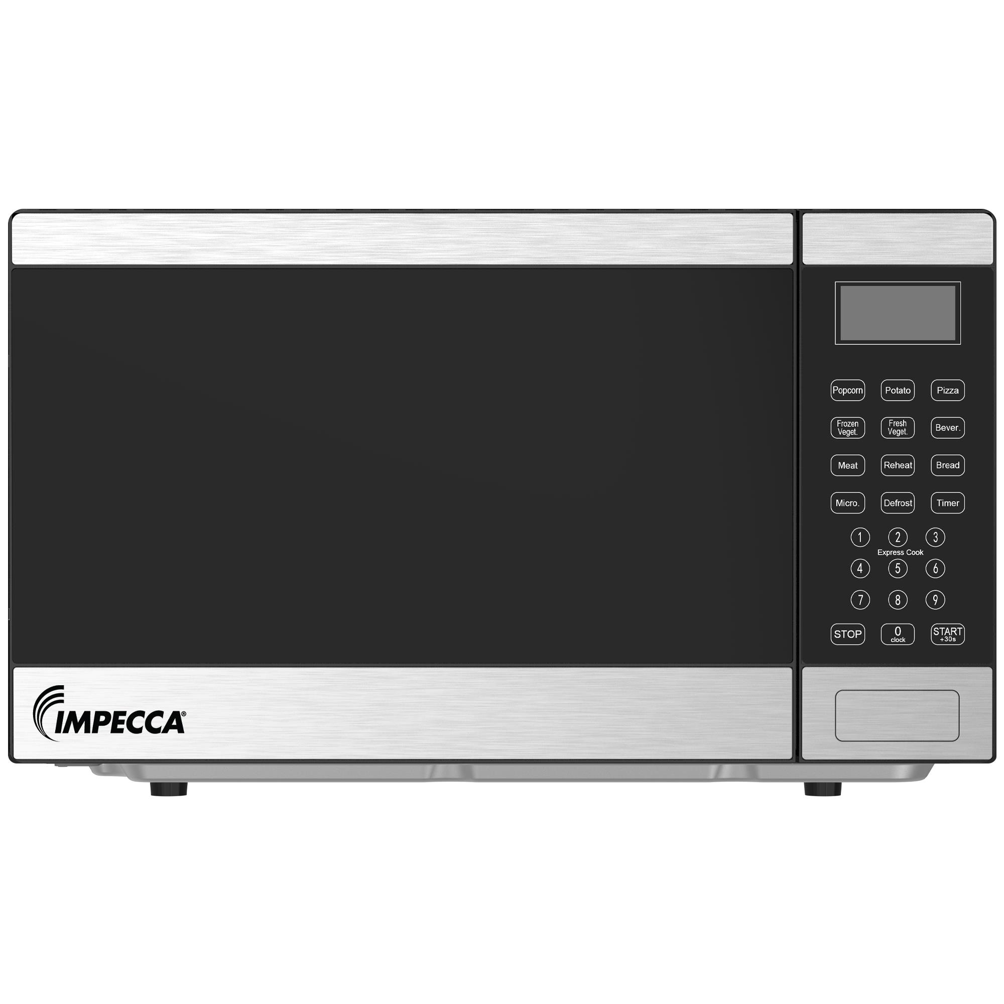 Horno de mesa de acero inoxidable Impecca de 0.9 pies cúbicos (menos de 1.5 pies cúbicos) de 900 vatios
