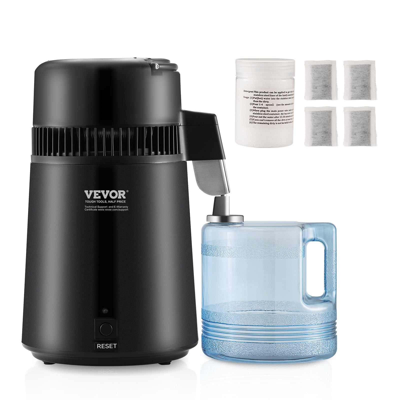 Destilador de agua eléctrico negro de 750 W y 6.3 Gal/D de la marca VEVOR