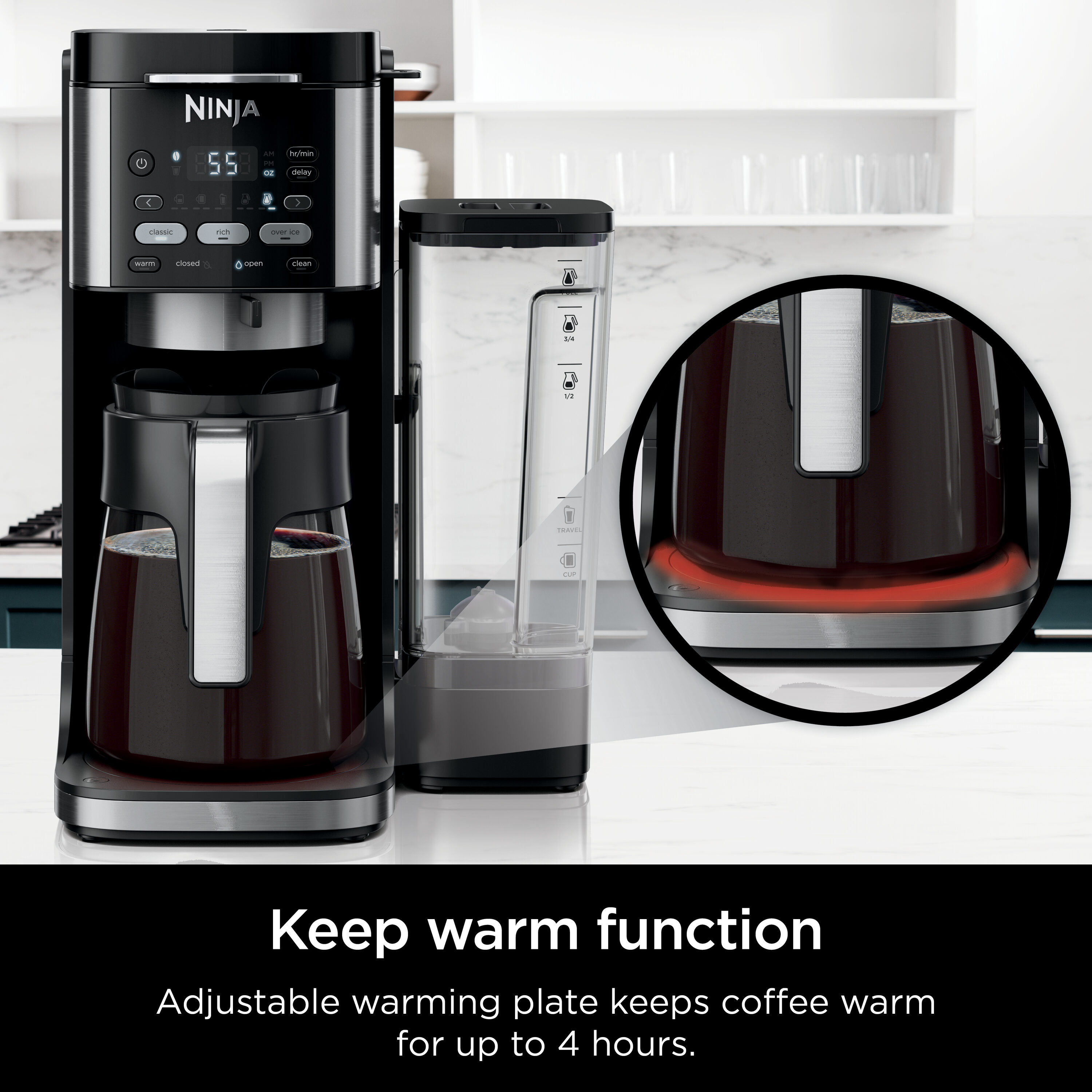 Cafetera combinada Ninja DualBrew para café caliente o frío, compatible con K-Cups, para 12 tazas (Negro)