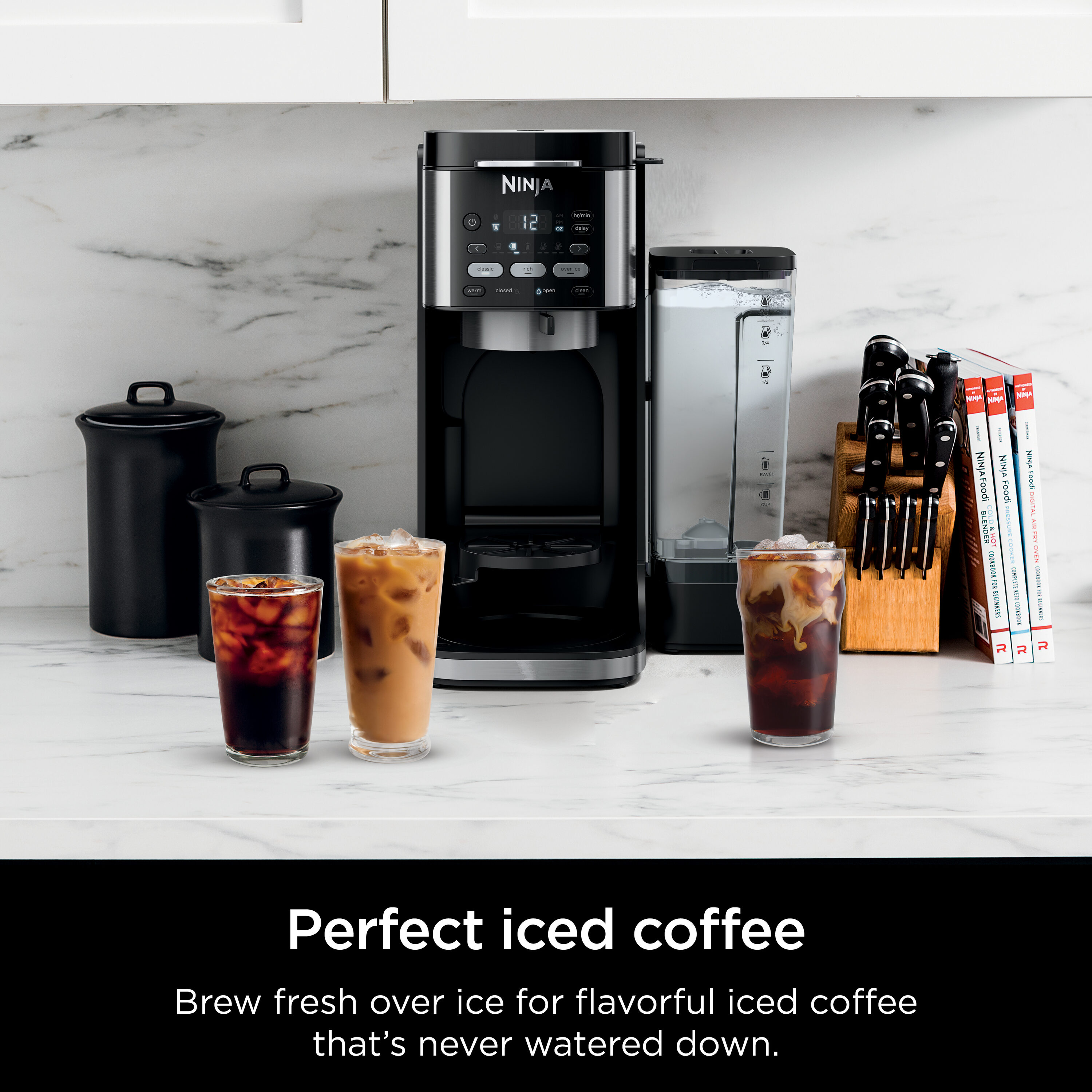 Cafetera combinada Ninja DualBrew para café caliente o frío, compatible con K-Cups, para 12 tazas (Negro)