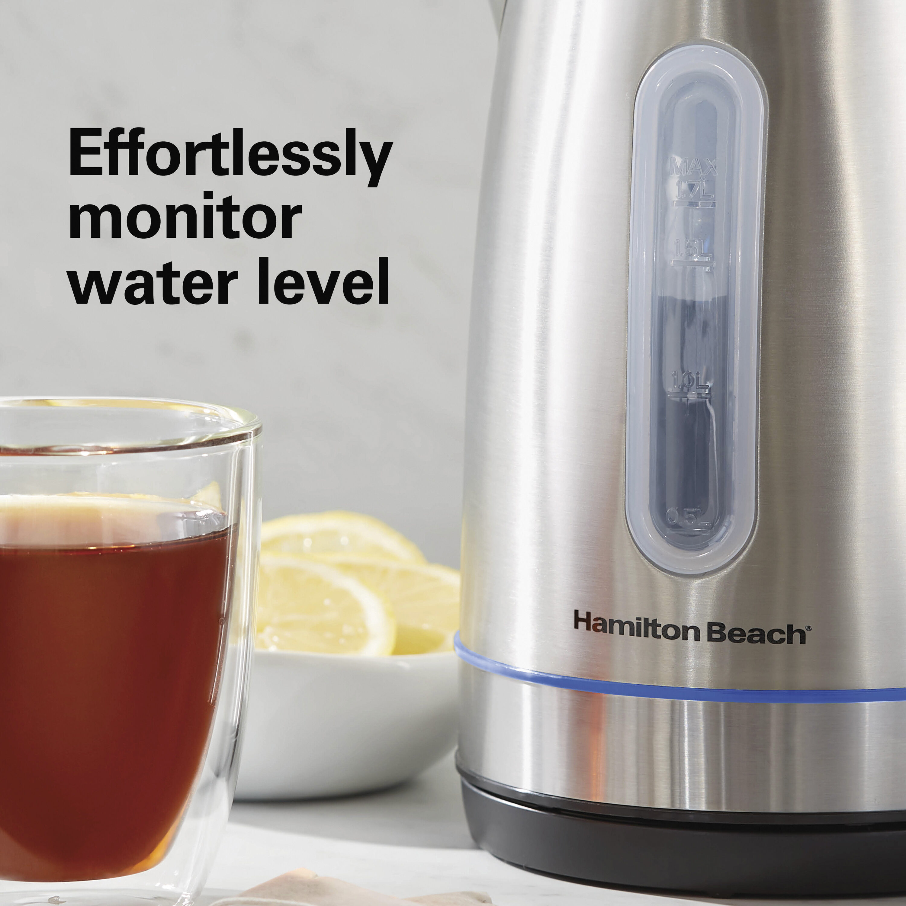 Hervidor eléctrico de acero inoxidable de 7 tazas con apagado automático de Hamilton Beach