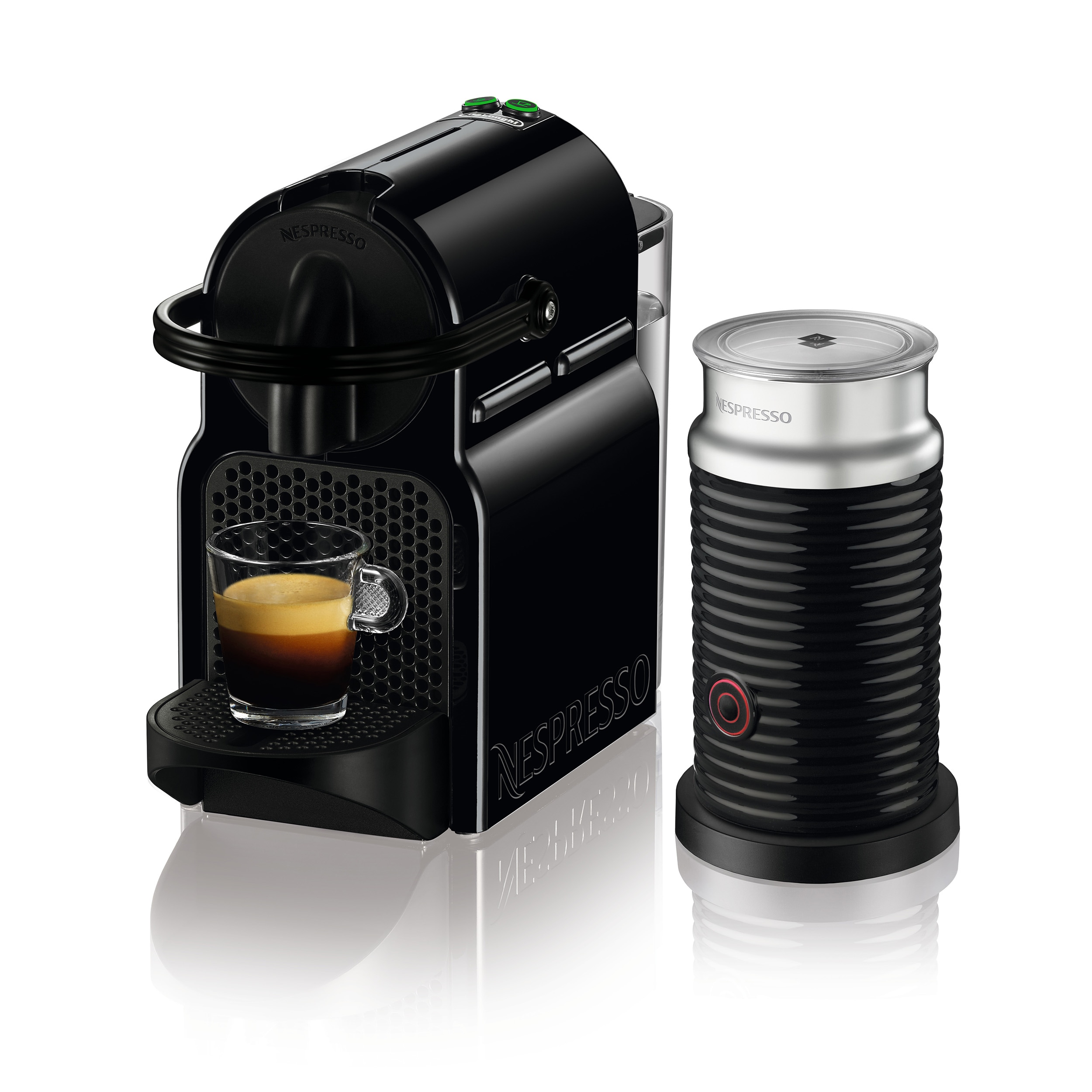 Cafetera Nespresso Inissia con Aeroccino y Bandeja para Goteo (Negro)