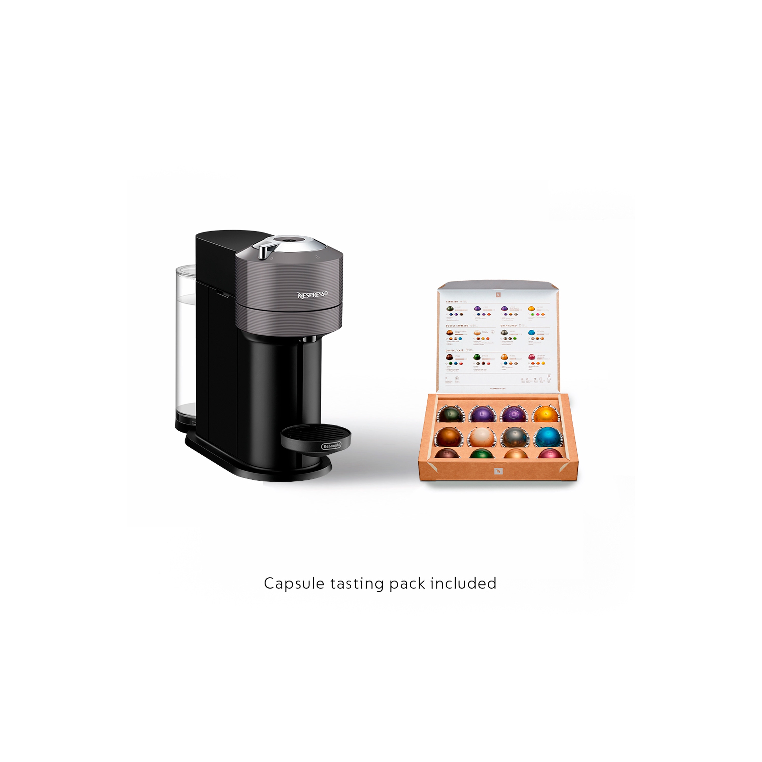 Cafetera Nespresso Vertuo Next con Aeroccino y Bandeja de Goteo (Gris Oscuro) ENV120GYAE