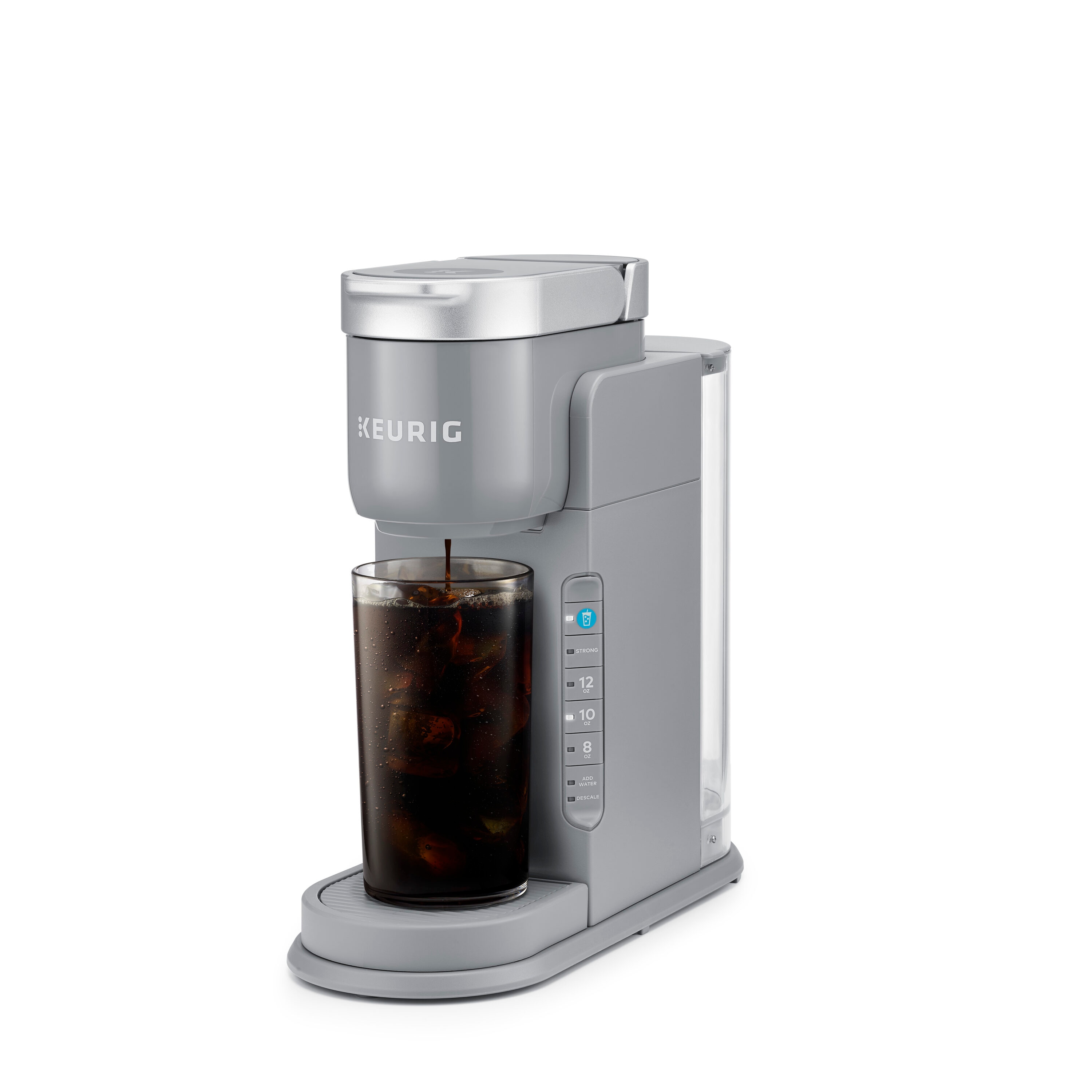 Cafetera Keurig K-Iced de un solo servicio con depósito de agua de 5 tazas (Gris)