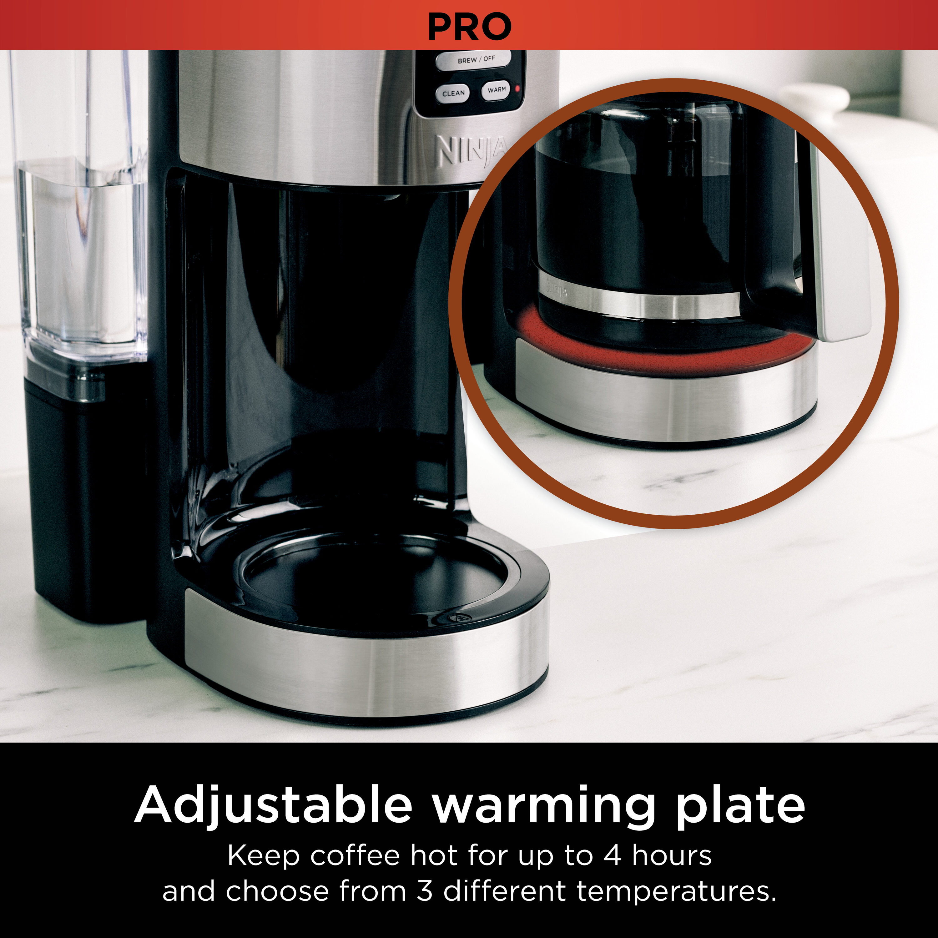 Cafetera de goteo residencial programable Ninja XL de 14 tazas con apagado automático (Negro/Acero inoxidable) DCM201