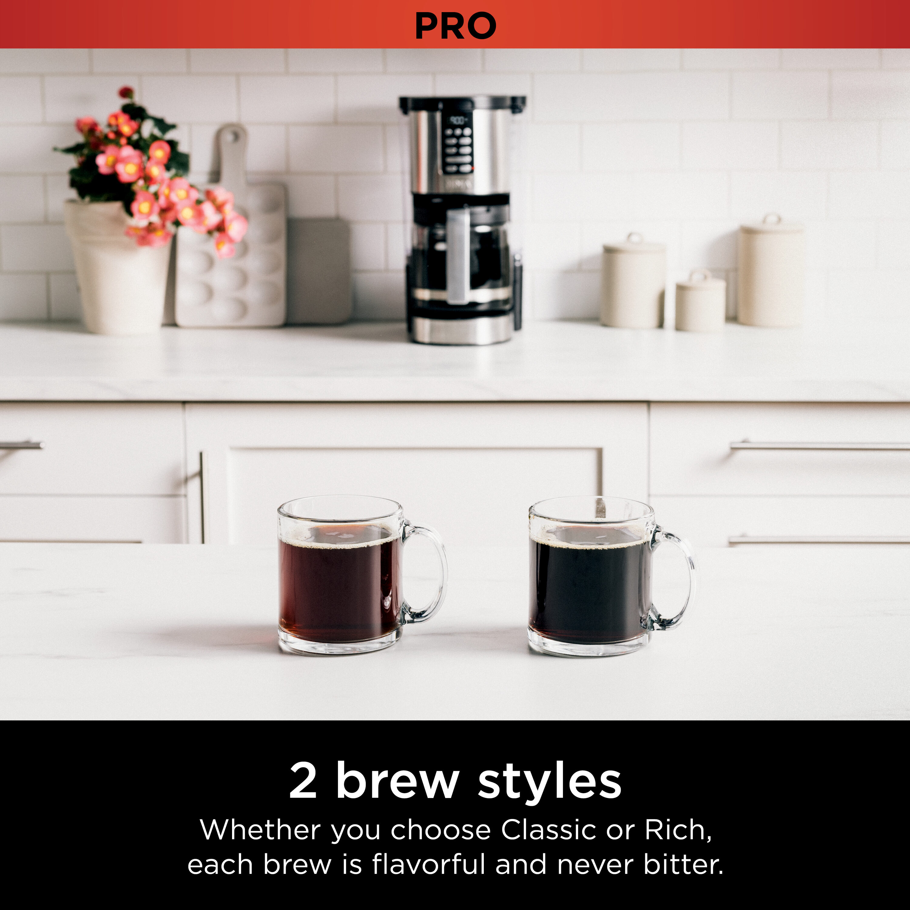Cafetera de goteo residencial programable Ninja XL de 14 tazas con apagado automático (Negro/Acero inoxidable) DCM201