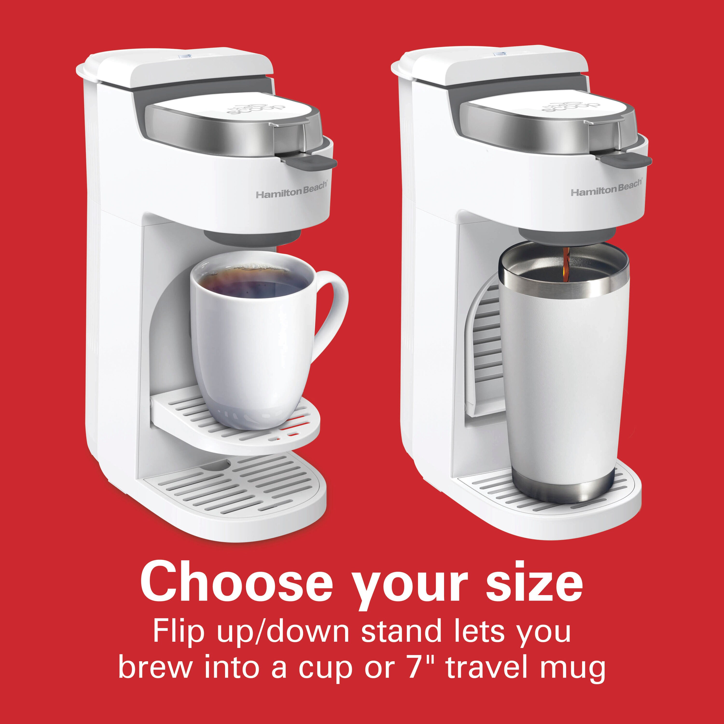 Hamilton Beach La Cafetera Individual The Scoop con un Reservorio de Agua para 3 Tazas (BLANCO) 47621