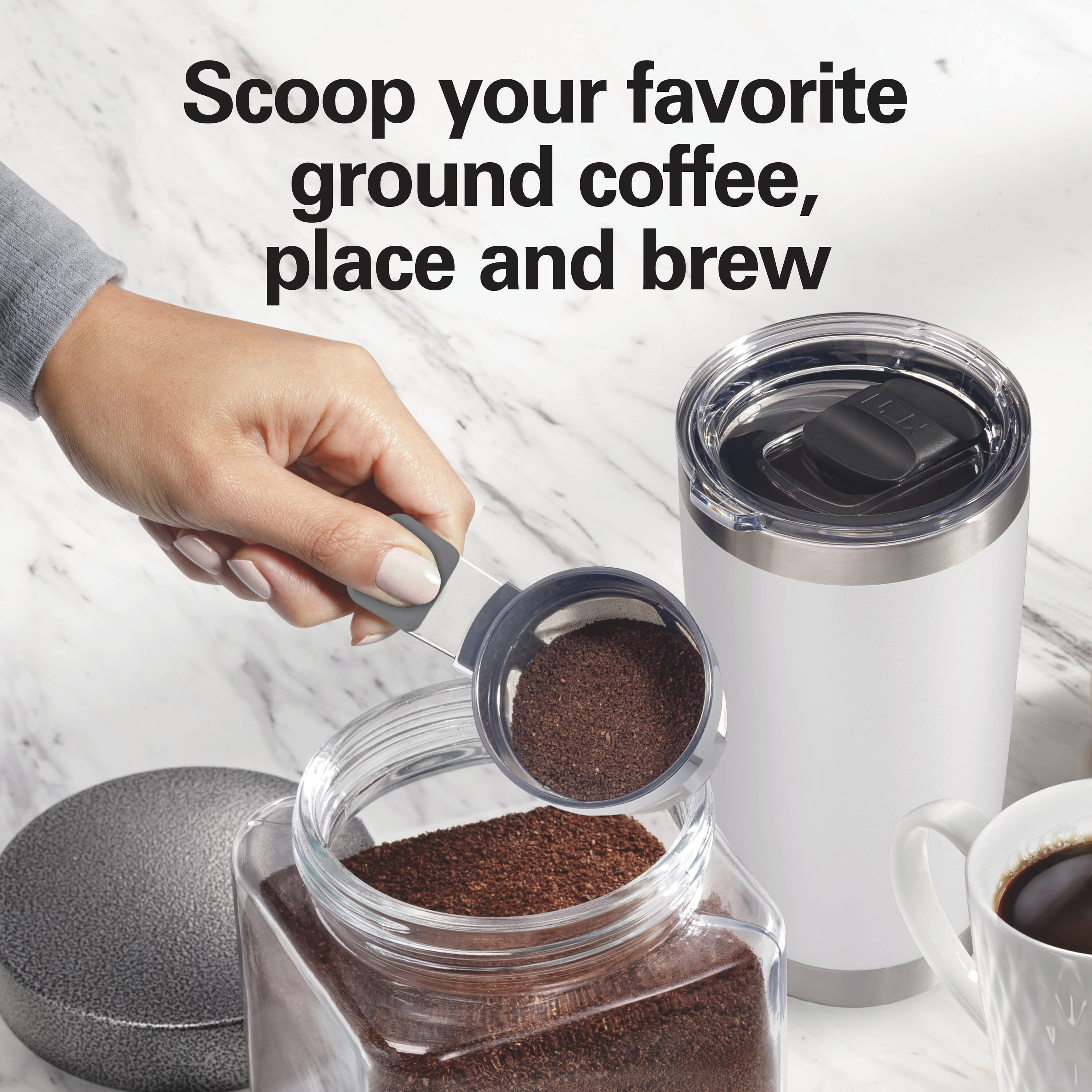 Hamilton Beach La Cafetera Individual The Scoop con un Reservorio de Agua para 3 Tazas (BLANCO) 47621