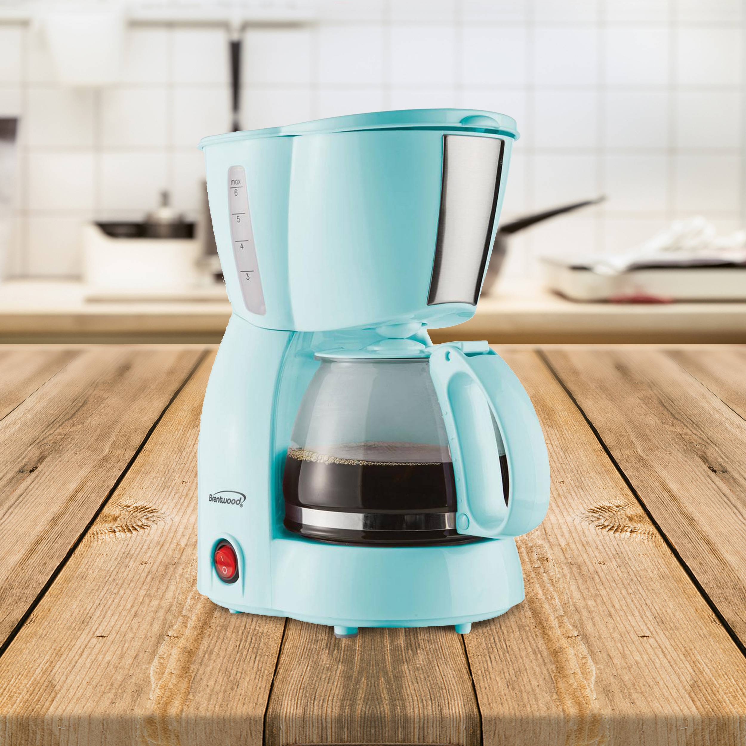 Cafetera eléctrica de goteo para 4 tazas con Apagado Automático (Azul)