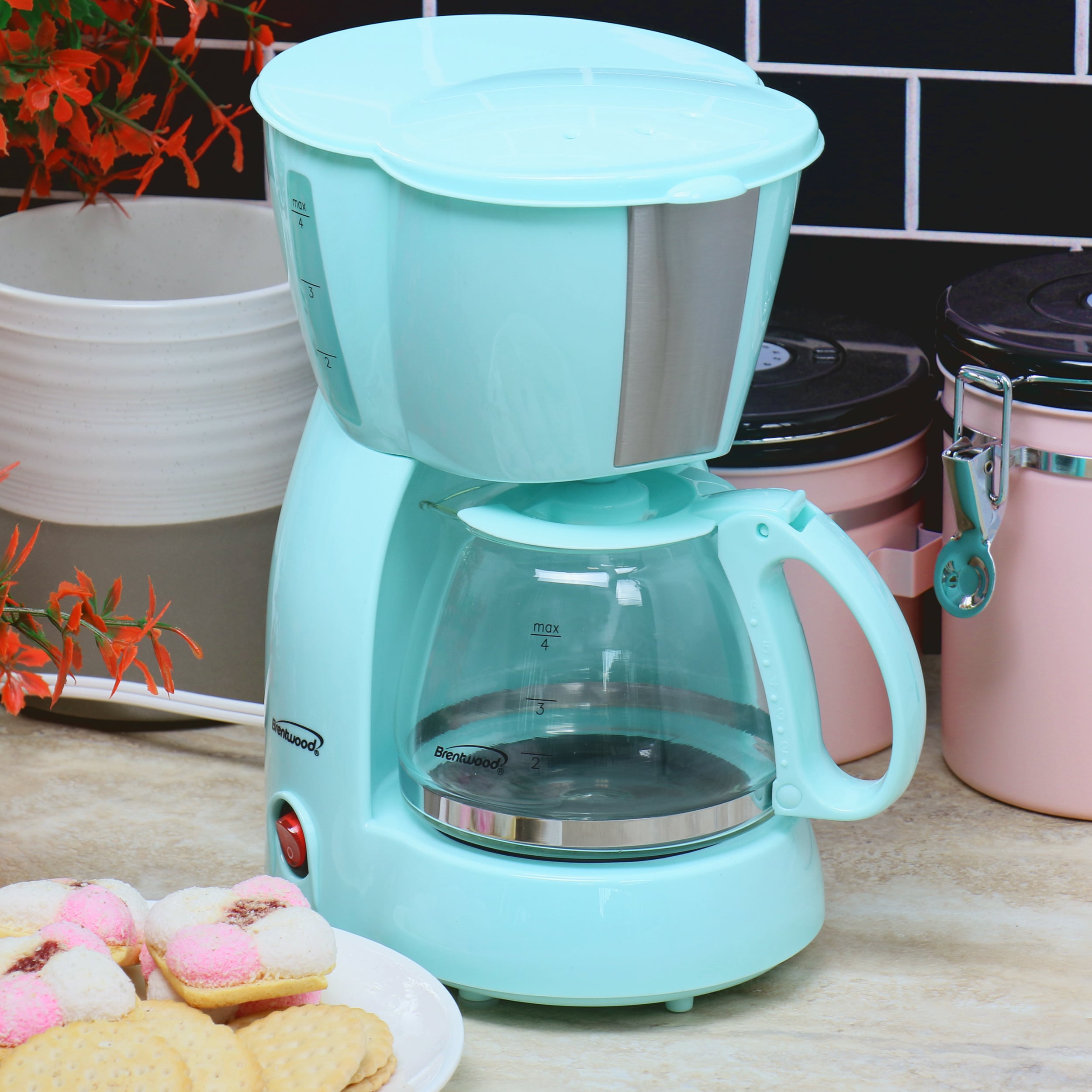 Cafetera eléctrica de goteo para 4 tazas con Apagado Automático (Azul)
