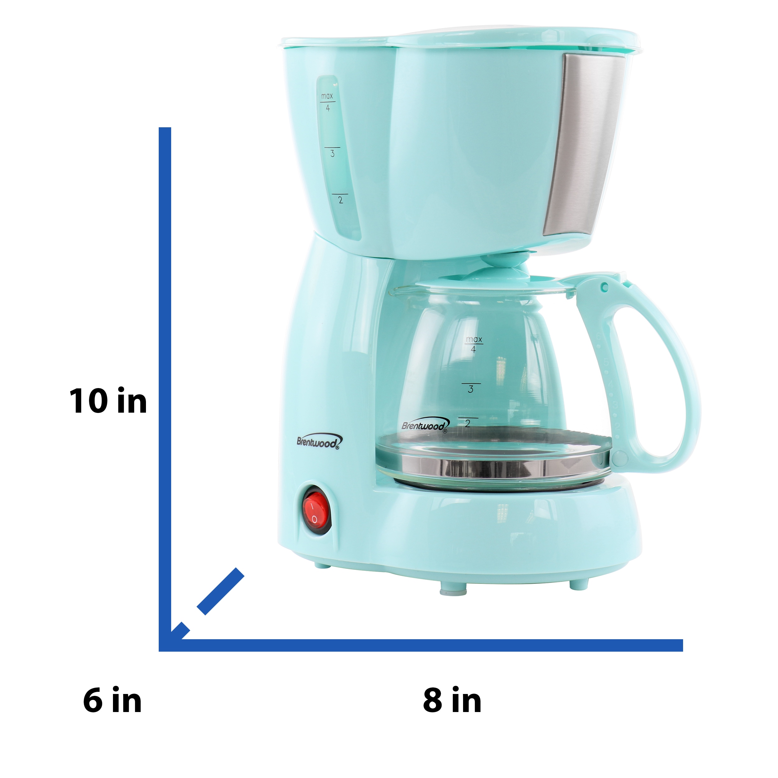 Cafetera eléctrica de goteo para 4 tazas con Apagado Automático (Azul)