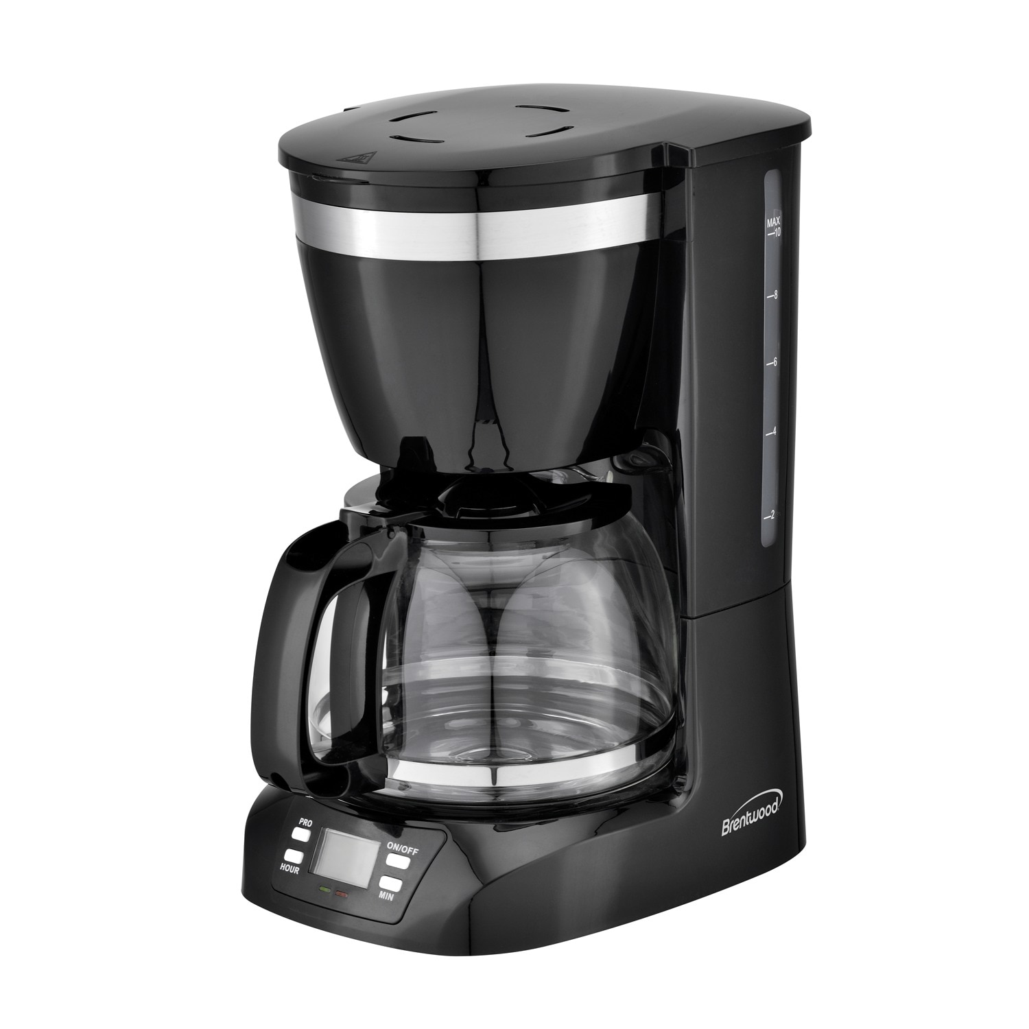 Cafetera de goteo programable para uso residencial de 10 tazas con apagado automático (Negra) TS-219BK de Brentwood Appliances