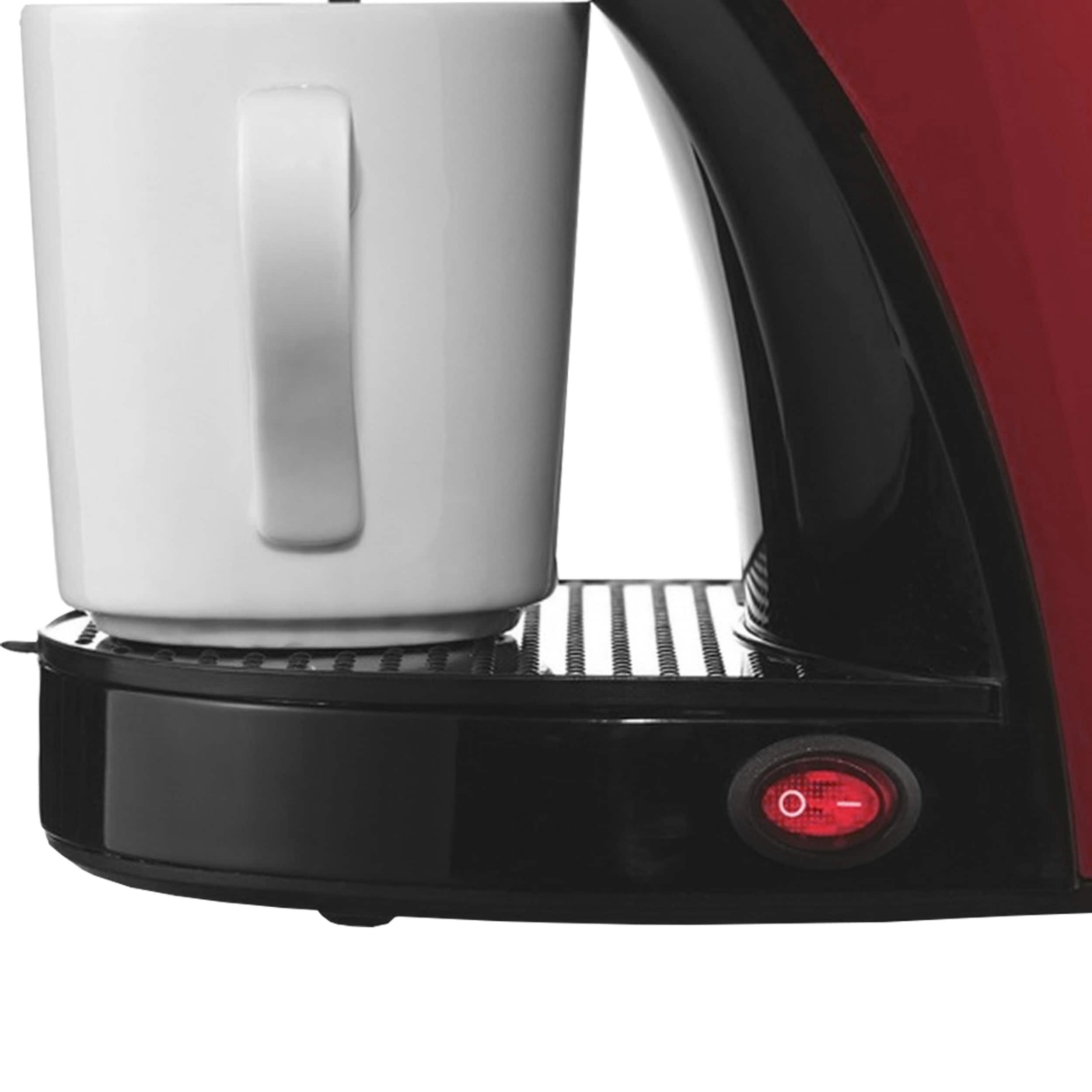 Cafetera individual con depósito de agua de una taza (roja) de Brentwood