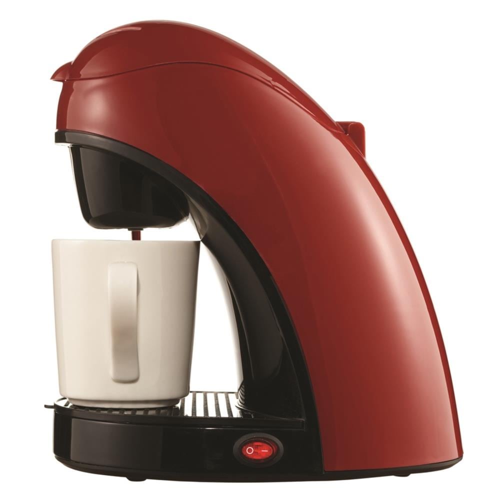 Cafetera individual con depósito de agua de una taza (roja) de Brentwood