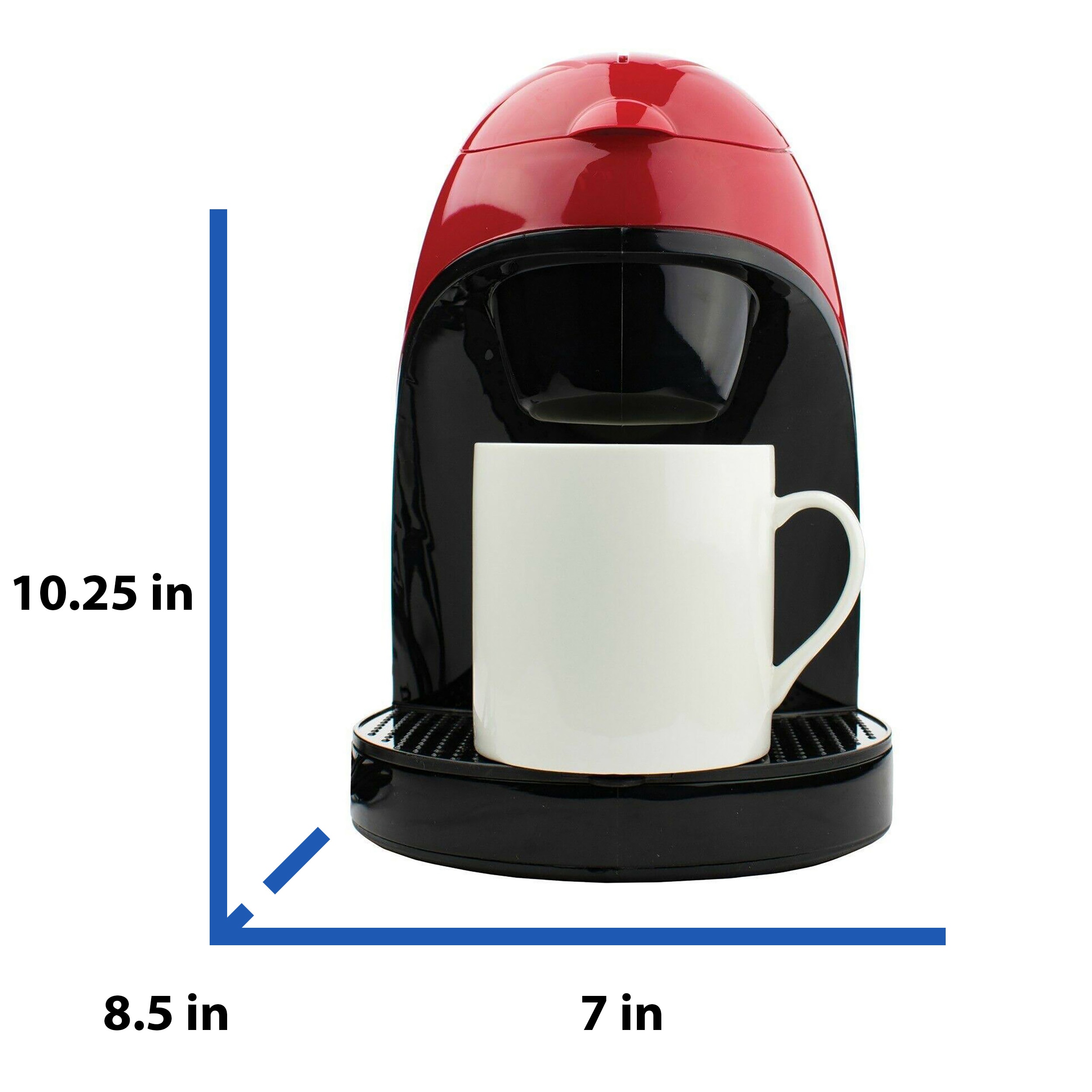 Cafetera individual con depósito de agua de una taza (roja) de Brentwood