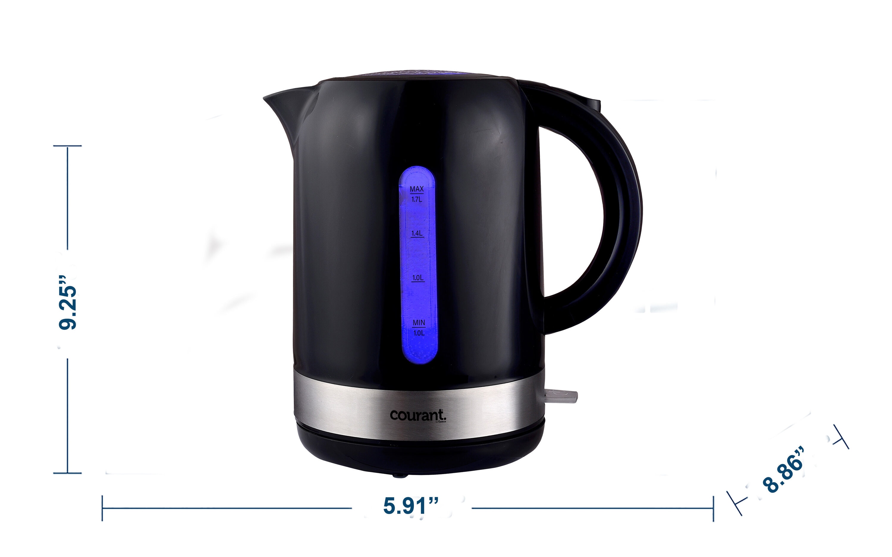 Hervidor eléctrico digital Courant Negro de 7 tazas con apagado automático