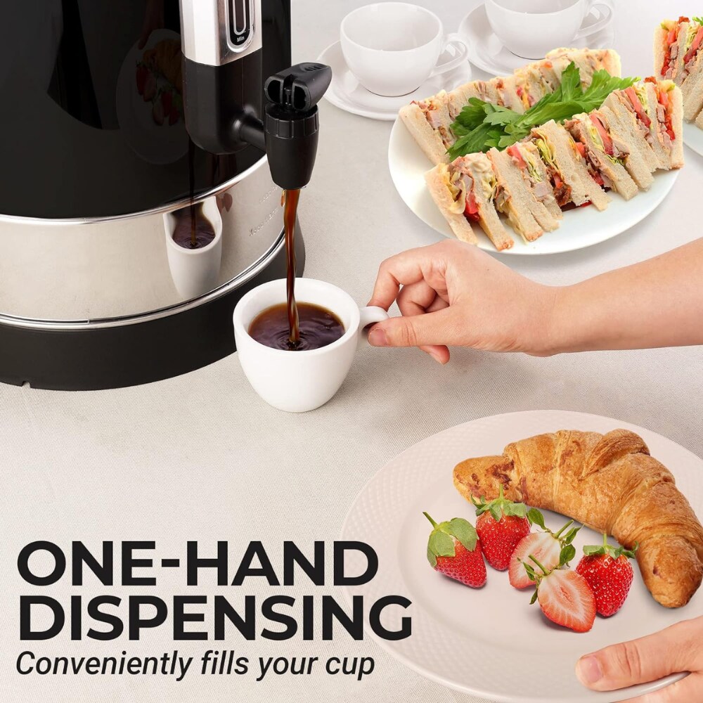 Jarra de café comercial/residencial de 100 tazas de Zulay Kitchen con apagado automático (Negro)
