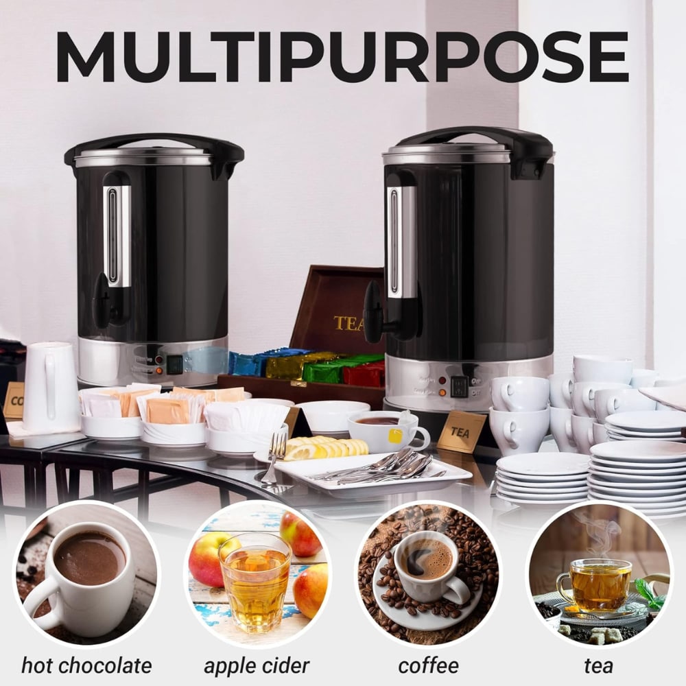 Jarra de café comercial/residencial de 100 tazas de Zulay Kitchen con apagado automático (Negro)
