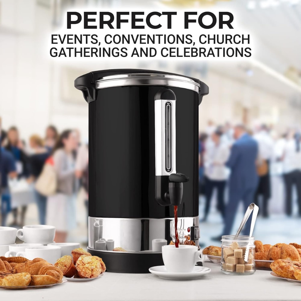 Jarra de café comercial/residencial de 100 tazas de Zulay Kitchen con apagado automático (Negro)
