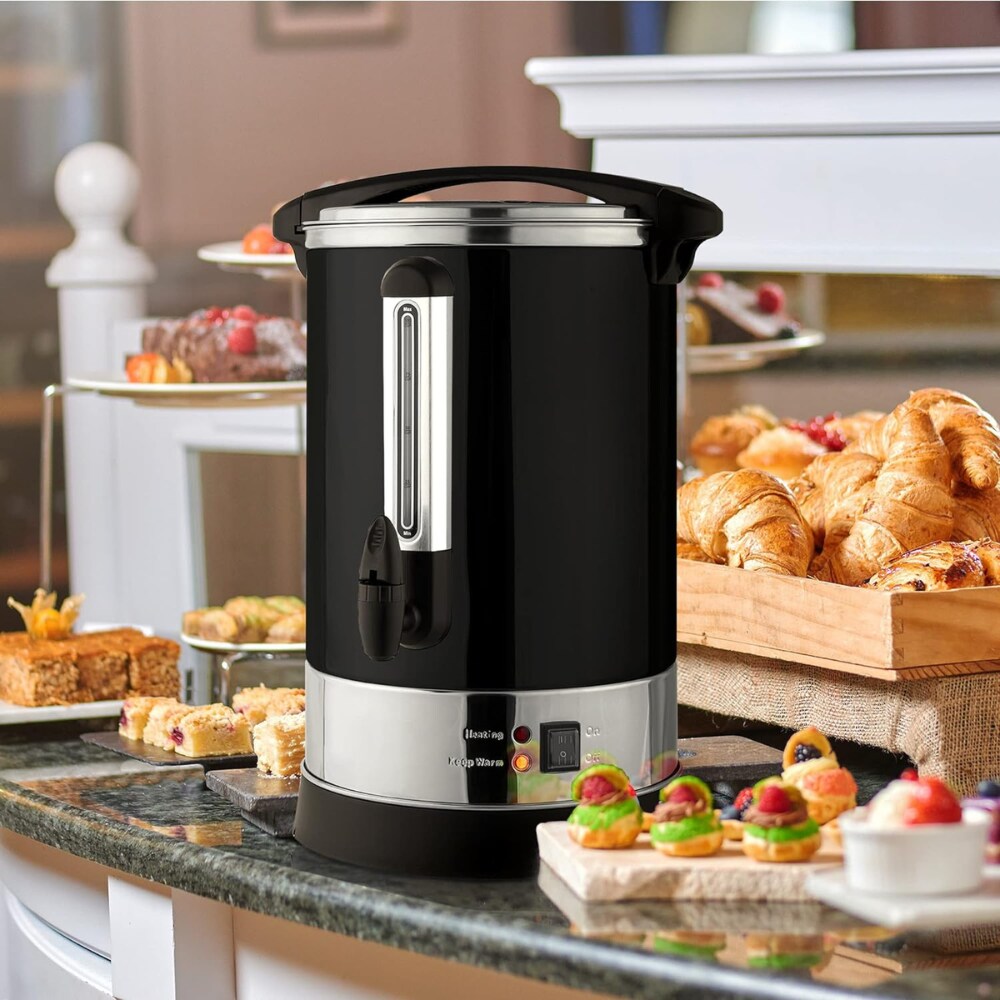 Jarra de café comercial/residencial de 100 tazas de Zulay Kitchen con apagado automático (Negro)